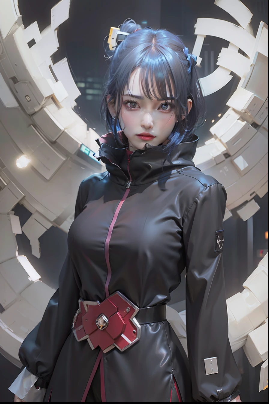 Try Prompts Copy Top quality, 8k, 32k, Masterpiece, close up of a woman in black and red clothes, future anime girl, inspired by Li Shida, cyberpunk anime girl woman, cyberpunk anime girl, female anime character, anime style character, modern cyberpunk anime, cyberpunk anime art, action anime girl woman, detailed anime character art, epic anime style, realistic anime art style, female anime heroine portrait, professional makeup, very big breasted woman, (seductive pose), Sexy, beautiful white face shining, beautiful face, pink cheeks, beautiful lips, porcelain skin, detail intricate, super detailed, super high, highest detailed, high detailed, delicate, incredible detailed, fine detailed, cinematic lighting, top quality, masterpiece, smooth and beautiful, CG , unity, 8k wallpaper, Stunning, fine detail, unity CG wallpaper 8k ultra detailed, large file size, ultra detailed, high resolution, incredible detail, stunning detail, depth of field, oil painting effect in Rembrandt art style, concept portrait art in Stanley Artgerm Lau style, WLOP, trending on Artstation, epic, trend in society, detailed digital painting, very high quality model, blue hair, short hair, yellow eyes, black clothes.