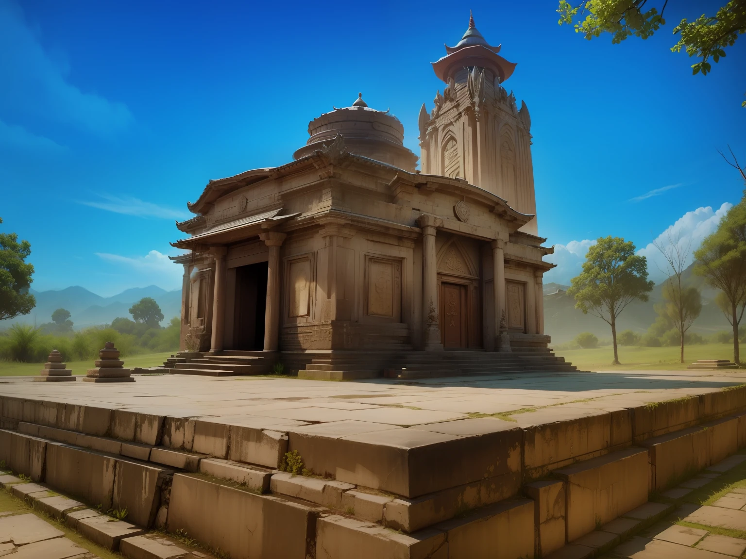 Temple edit background and VFX