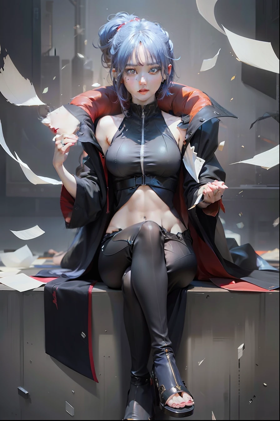 Try Prompts Copy Top quality, 8k, 32k, Masterpiece, close up of a woman in black and red clothes, future anime girl, inspired by Li Shida, cyberpunk anime girl woman, cyberpunk anime girl, female anime character, anime style character, modern cyberpunk anime, cyberpunk anime art, action anime girl woman, detailed anime character art, epic anime style, realistic anime art style, female anime heroine portrait, professional makeup, very big breasted woman, (seductive pose), Sexy, beautiful white face shining, beautiful face, pink cheeks, beautiful lips, porcelain skin, detail intricate, super detailed, super high, highest detailed, high detailed, delicate, incredible detailed, fine detailed, cinematic lighting, top quality, masterpiece, smooth and beautiful, CG , unity, 8k wallpaper, Stunning, fine detail, unity CG wallpaper 8k ultra detailed, large file size, ultra detailed, high resolution, incredible detail, stunning detail, depth of field, oil painting effect in Rembrandt art style, concept portrait art in Stanley Artgerm Lau style, WLOP, trending on Artstation, epic, trend in society, detailed digital painting, very high quality model, blue hair, short hair, yellow eyes, black clothes.