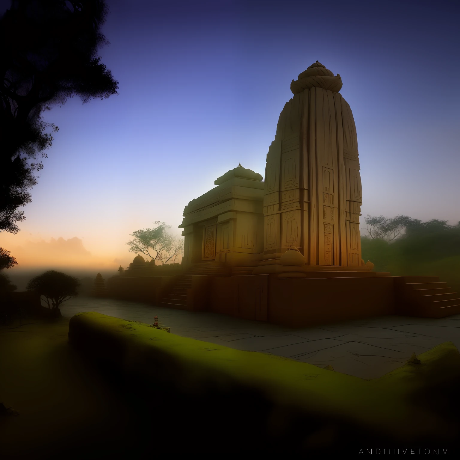 Edit sky and VFX Shiv temple