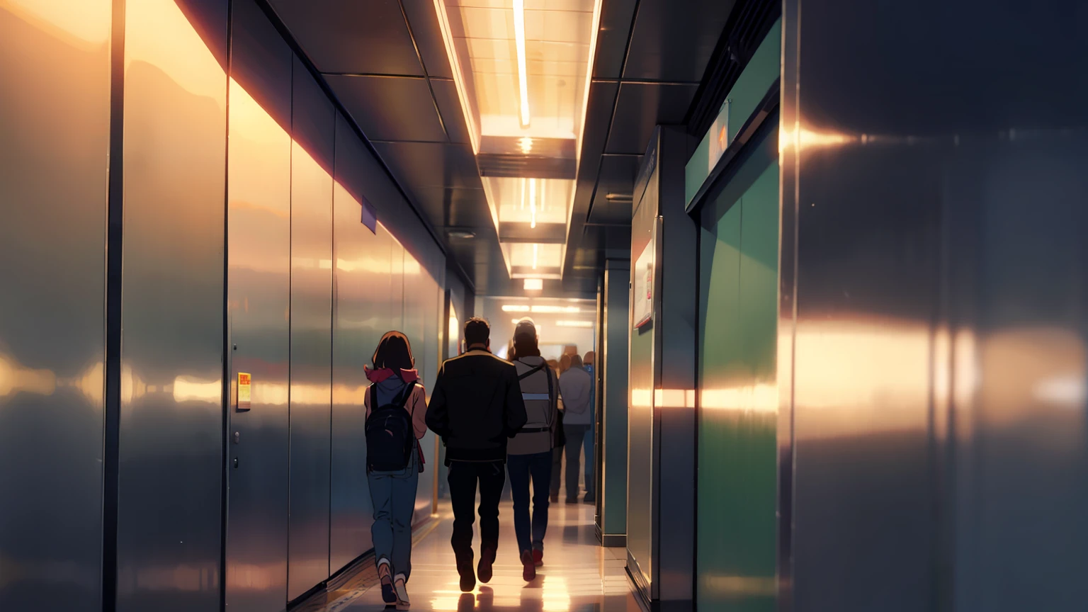 In the elevator,lots of people