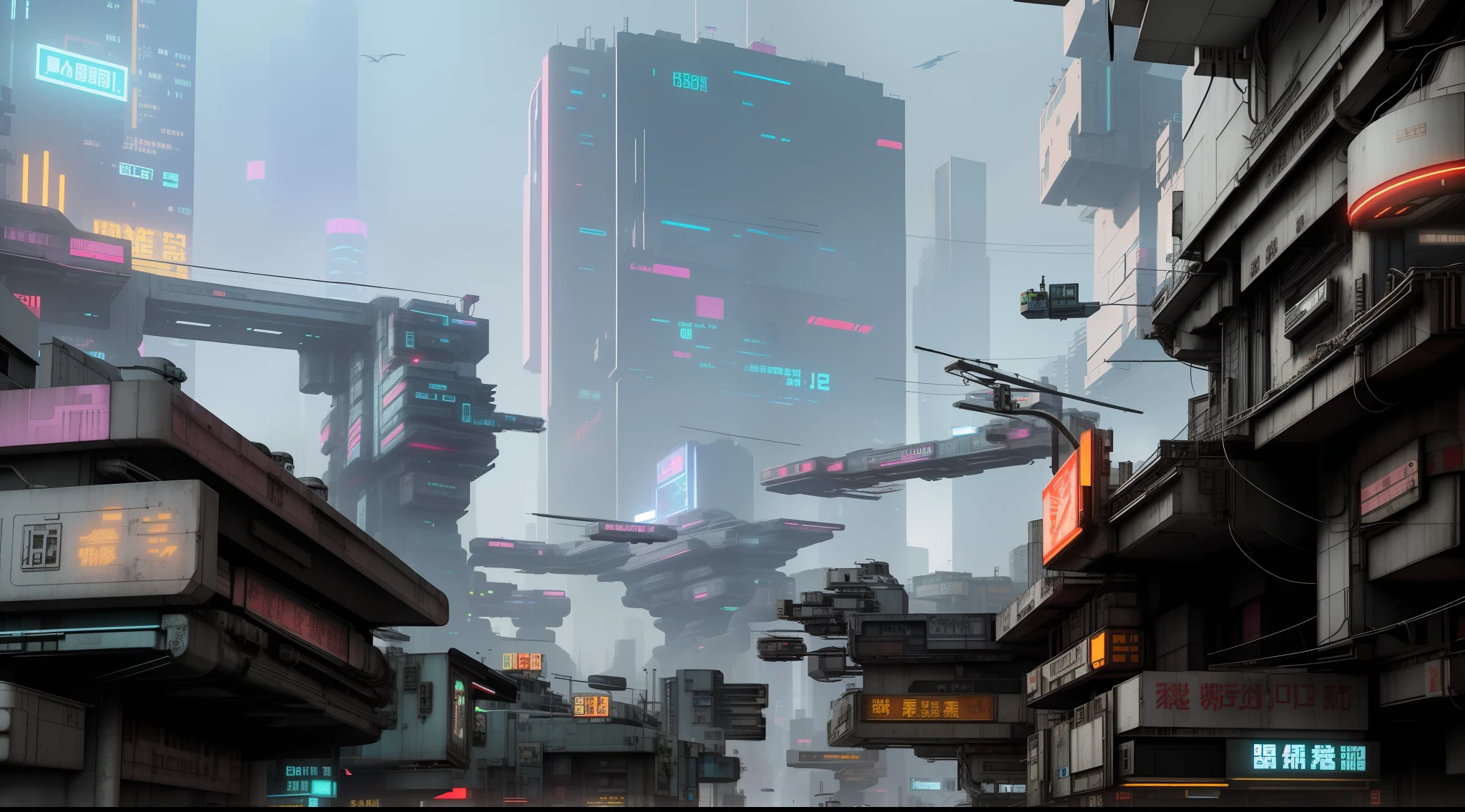 There is a city street，There are a lot of high-rise buildings, busy cyberpunk metropolis, in a futuristic cyberpunk city, kowloon cyberpunk, futuristic city street, kowloon cyberpunk cityscape, futuristic street, hyper realistic cyberpunk city, urban concept art, bastien grivet, china town blade runner, at cyberpunk city, futuristic digital painting, cyberpunk in a cyberpunk city, In a cyberpunk city