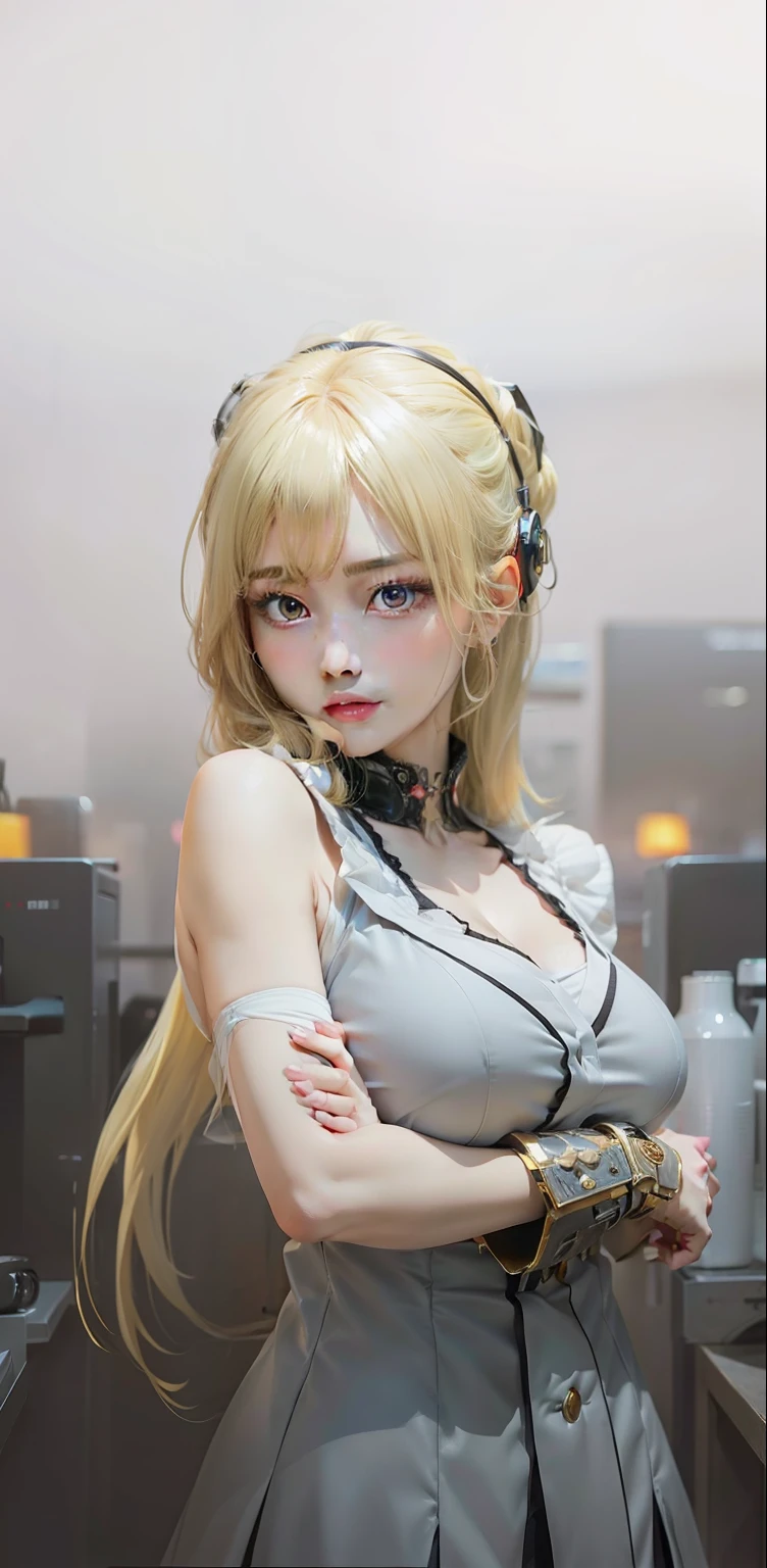 Try Prompts Copy Top quality, 8k, 32k, Masterpiece, close up of a woman in black and red clothes, future anime girl, inspired by Li Shida, cyberpunk anime girl woman, cyberpunk anime girl, female anime character, anime style character, modern cyberpunk anime, cyberpunk anime art, action anime girl woman, detailed anime character art, epic anime style, realistic anime art style, female anime heroine portrait, professional makeup, very big breasted woman, (seductive pose), Sexy, beautiful white face shining, beautiful face, pink cheeks, beautiful lips, porcelain skin, detail intricate, super detailed, super high, highest detailed, high detailed, delicate, incredible detailed, fine detailed, cinematic lighting, top quality, masterpiece, smooth and beautiful, CG , unity, 8k wallpaper, Stunning, fine detail, unity CG wallpaper 8k ultra detailed, large file size, ultra detailed, high resolution, incredible detail, stunning detail, depth of field, oil painting effect in Rembrandt art style, concept portrait art in Stanley Artgerm Lau style, WLOP, trending on Artstation, epic, trend in society, detailed digital painting, very high quality model, yellow hair, long hair, yellow eyes, grey clothes, indoor backround.