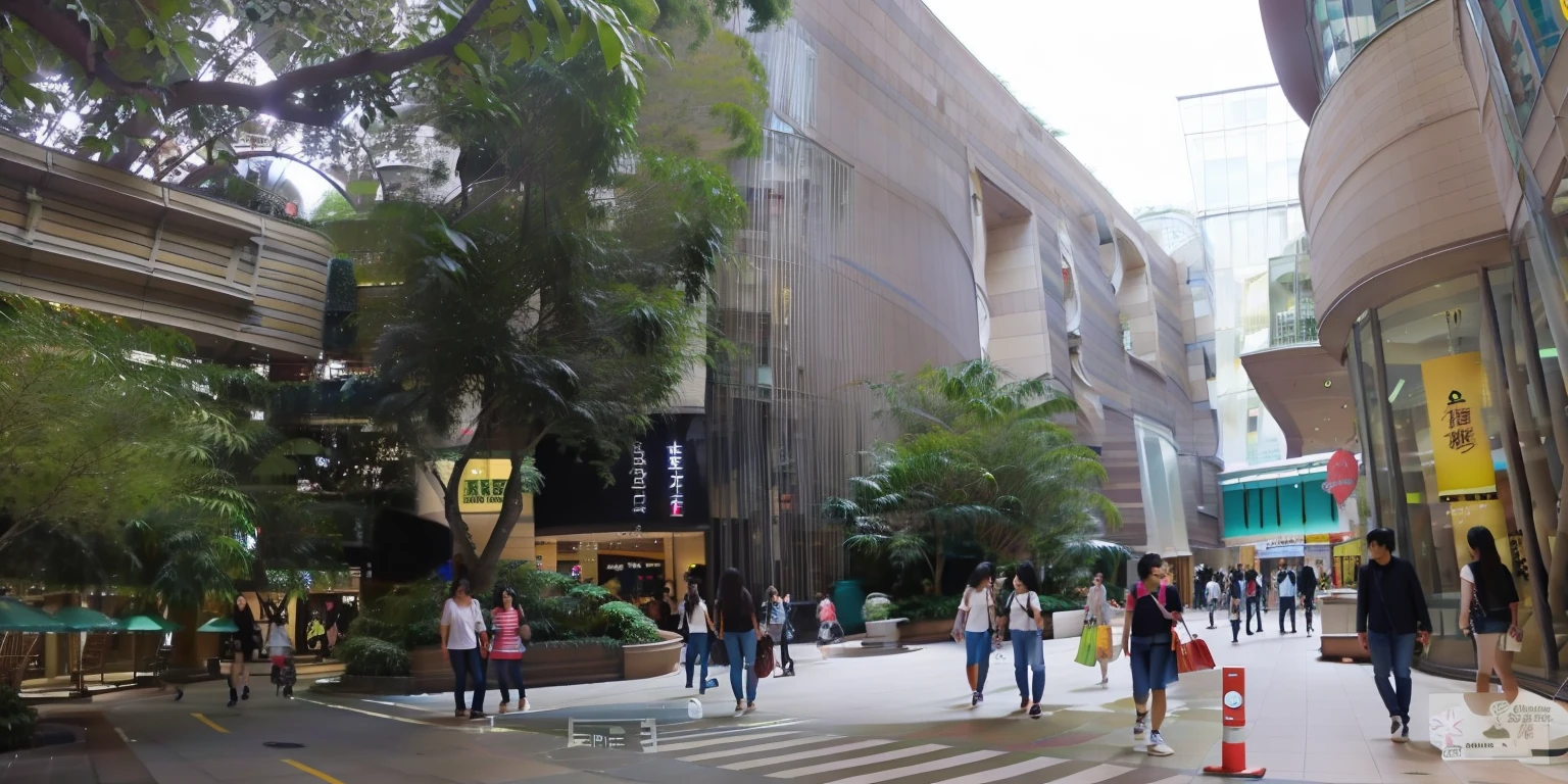 shopping mall，street of hong kong，Flashing neon，The high-end mall is busy，Crowds of tourists。