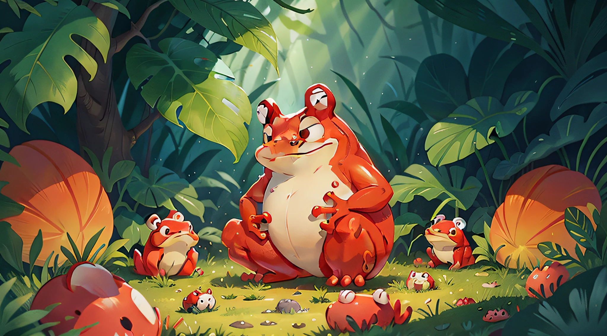 Red frog cartoon