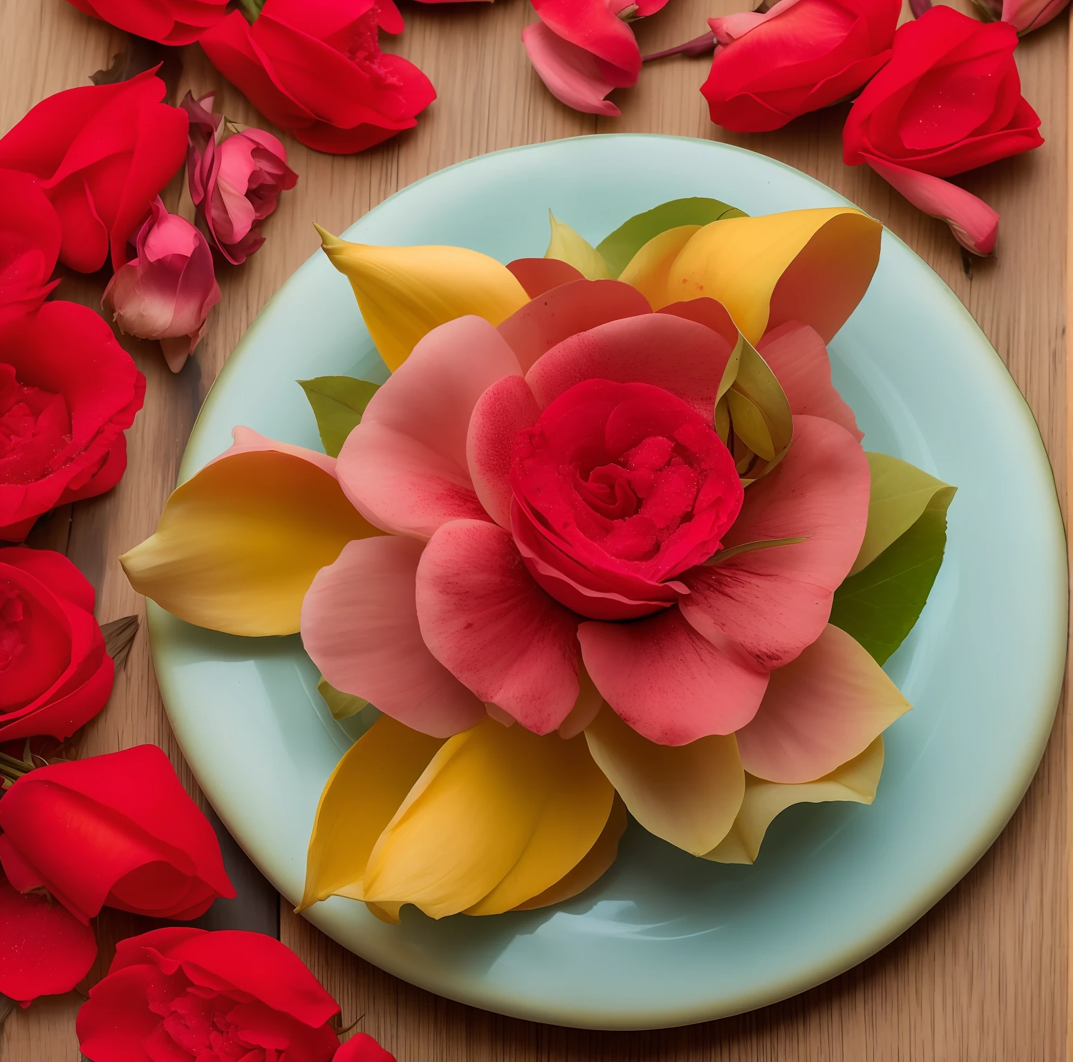 Crie imagem abstrata para uma capa de ebook falando sobre pomba gira , mulher sensual coberto de rosas vermelhas , rodeada de velas vermelhas