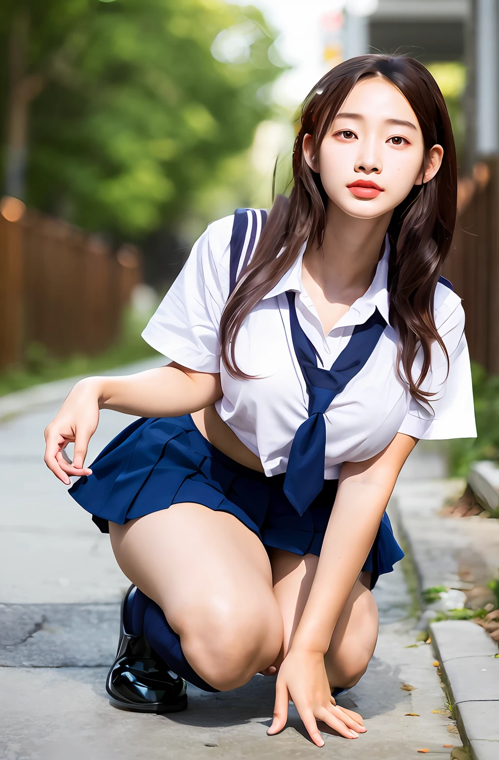 young beautiful asian girl,16 years old,photo realistic,high quality