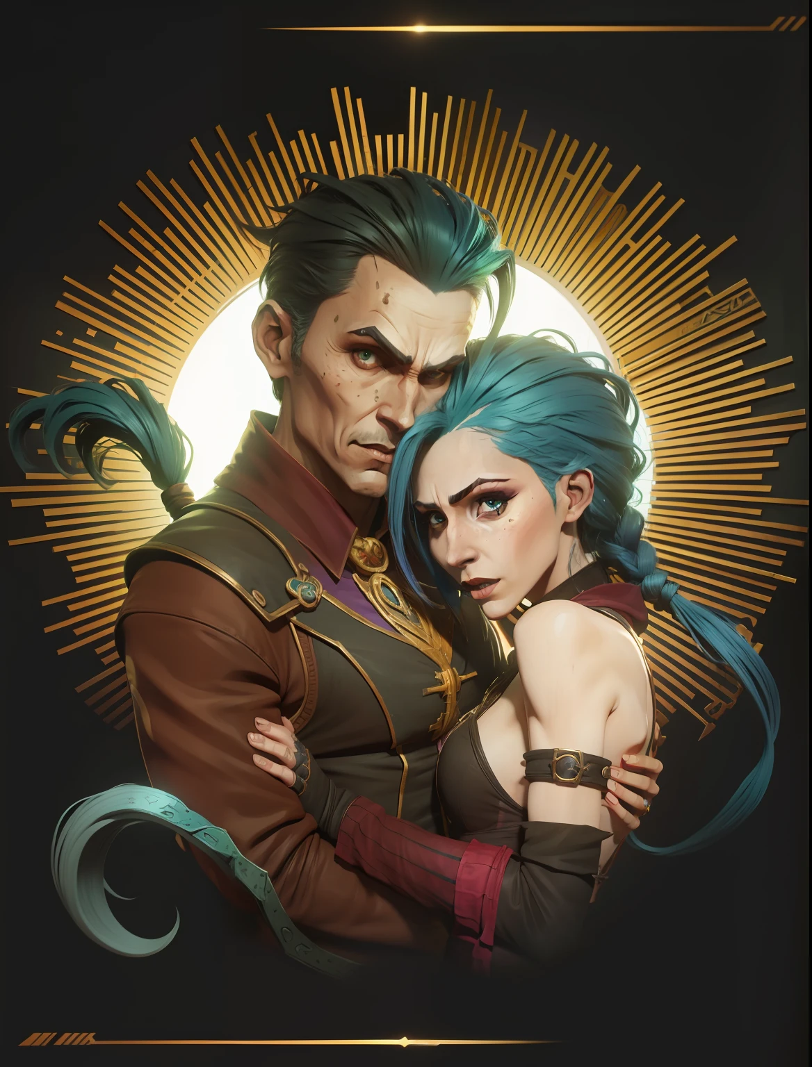 Jinx de Arcane. Um homem com uma cicatriz no rosto. Jinx, Arcane
