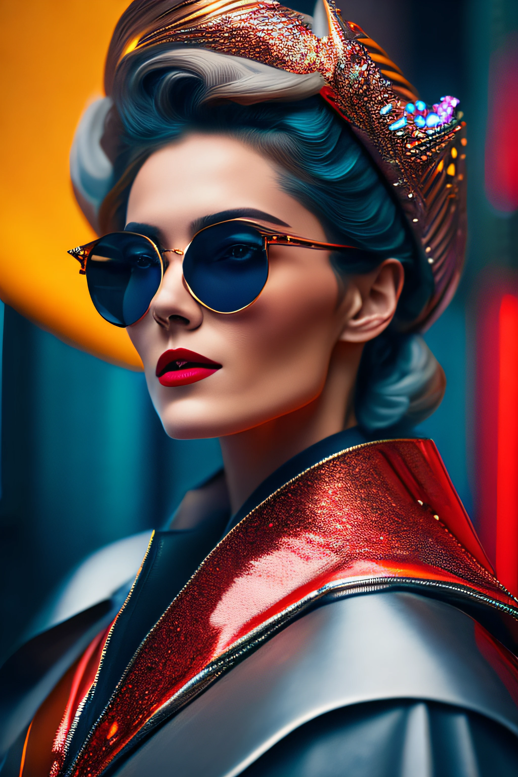 (German man fashionista portrait, idoso, barba branca grande, muito eLegante, 1950s with intricate colored and colored glasses), cabelo fofo colorful, expression serious (fotografia digital extremamente detalhada: 1.2), Standing in the middle of the city, (((corpo inteiro))), imagem crua,, Hasselblad, 50asa, f8, 12 millimeters, efeitos de brilho, Raios de Deus, handdrawn, prestar, 8k, octan render, Cinema 4D, liquidificador, Escuro, atmospheric 4k ultra detailed, cinematic sensual, foco nítido, humorous illustration, grande profundidade de campo, obra-prima, cores, 3d octane render, 4k, arte conceitual, trending in the artstation, hiper realista, cores vivas, Anel luminoso, extremamente detalhado CG unidade de papel de parede 8k, trending in artstation, trend in CGSociety, estilo Pop Art por Erik Madigan Heck, intrincado, alto detalhe, Dramatic , energia pura, light particles, scientific fiction