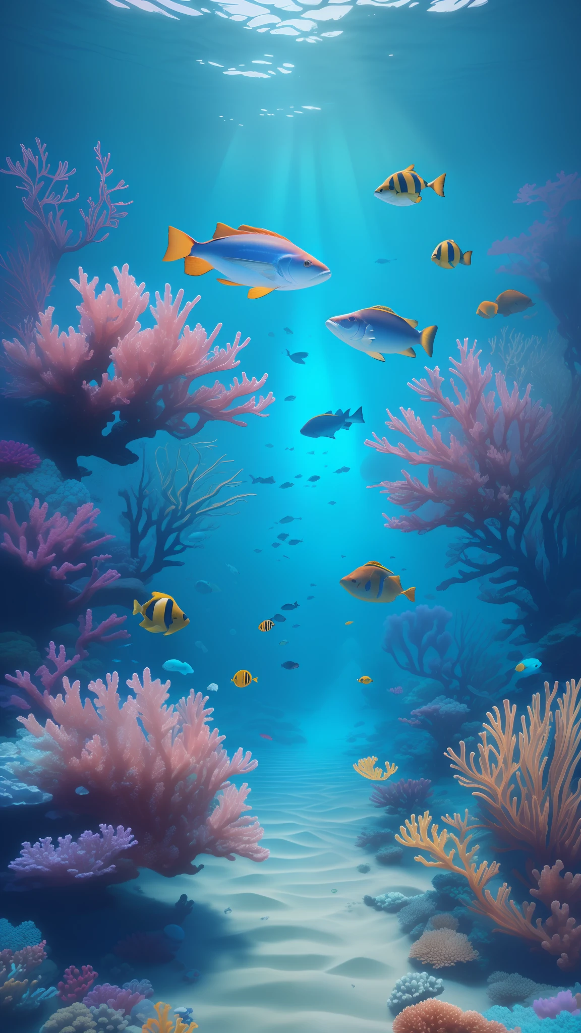 Masterpiece, Best quality, (Extremely detailed Cg Unity 8K wallpaper), (Best quality), (Best Illustration), (Best shadow), Isometric 3D, rendering by octane,Ray tracing,Ultra detailed,The corals, Underwater world.