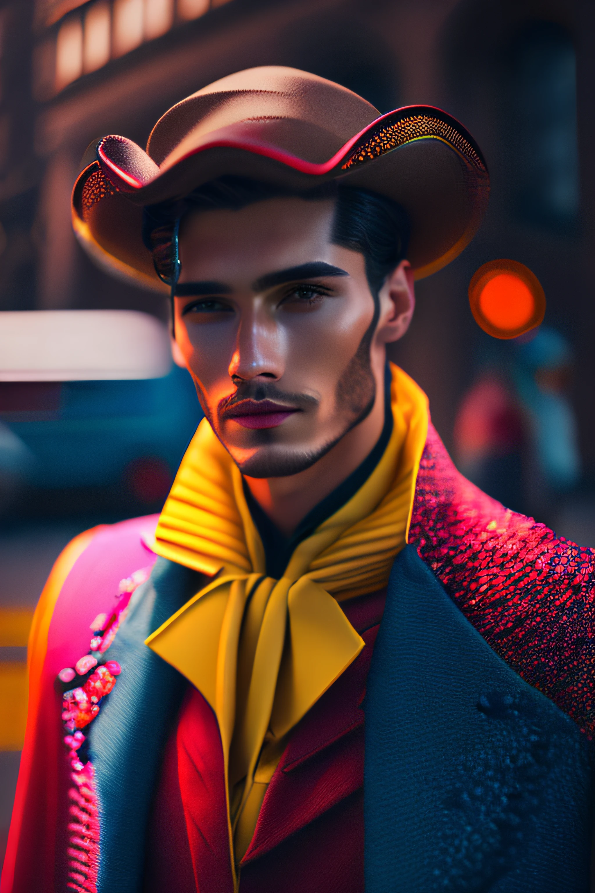 (German man fashionista portrait, idoso, barba branca grande, muito eLegante, 1950s with intricate colored and colored glasses), cabelo fofo colorful, expression serious (fotografia digital extremamente detalhada: 1.2), Standing in the middle of the city, (((corpo inteiro))), imagem crua,, Hasselblad, 50asa, f8, 12 millimeters, efeitos de brilho, Raios de Deus, handdrawn, prestar, 8k, octan render, Cinema 4D, liquidificador, Escuro, atmospheric 4k ultra detailed, cinematic sensual, foco nítido, humorous illustration, grande profundidade de campo, obra-prima, cores, 3d octane render, 4k, arte conceitual, trending in the artstation, hiper realista, cores vivas, Anel luminoso, extremamente detalhado CG unidade de papel de parede 8k, trending in artstation, trend in CGSociety, estilo Pop Art por Erik Madigan Heck, intrincado, alto detalhe, Dramatic , energia pura, light particles, scientific fiction