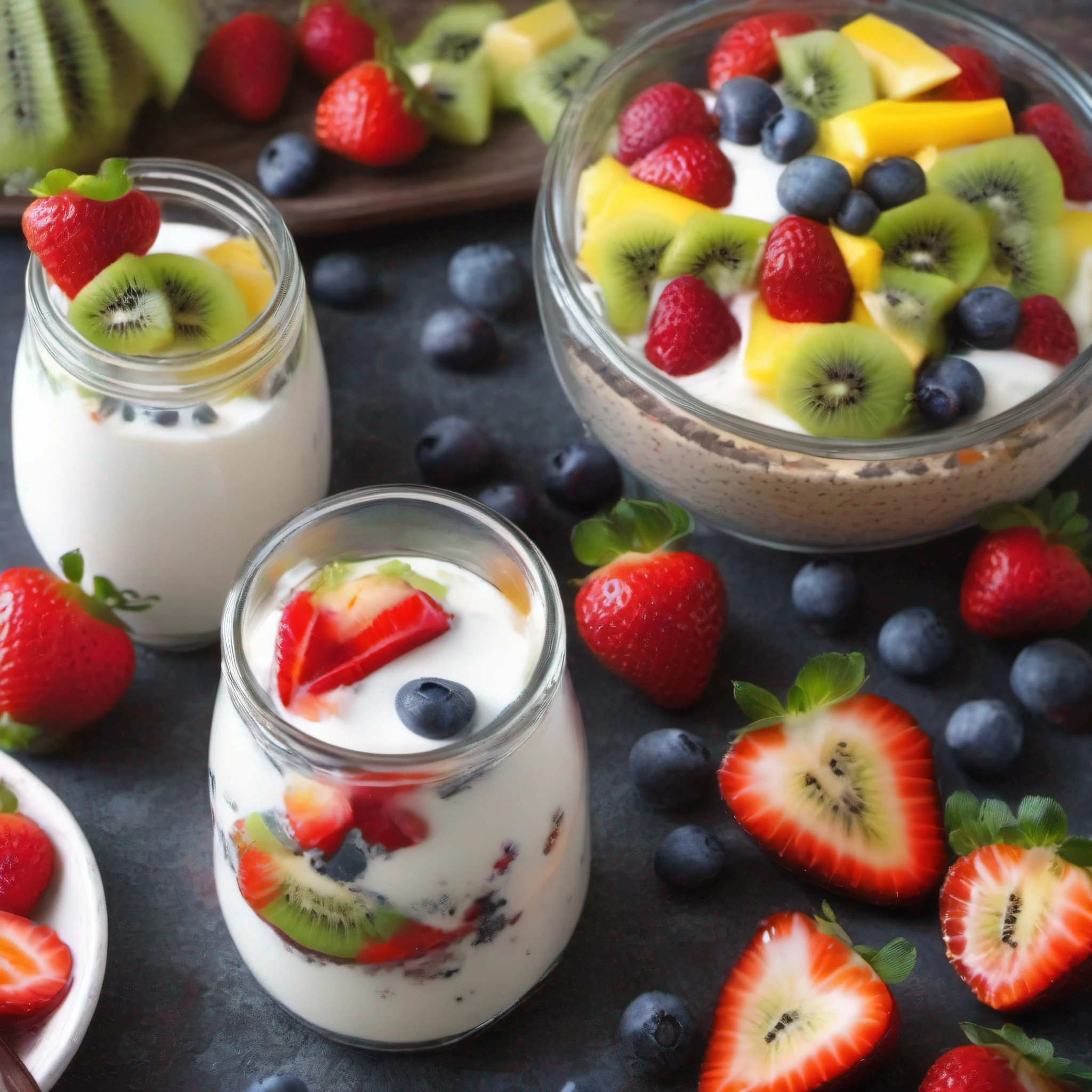 2 tablespoons chia seeds 1 cup milk (can be cow's milk, vegetable milk or yogurt) 1 tablespoon honey or other sweetener of your choice 1 teaspoon vanilla extract (optional) Chopped fresh fruits (such as strawberries, kiwi, mango, blueberries, etc.) for topping