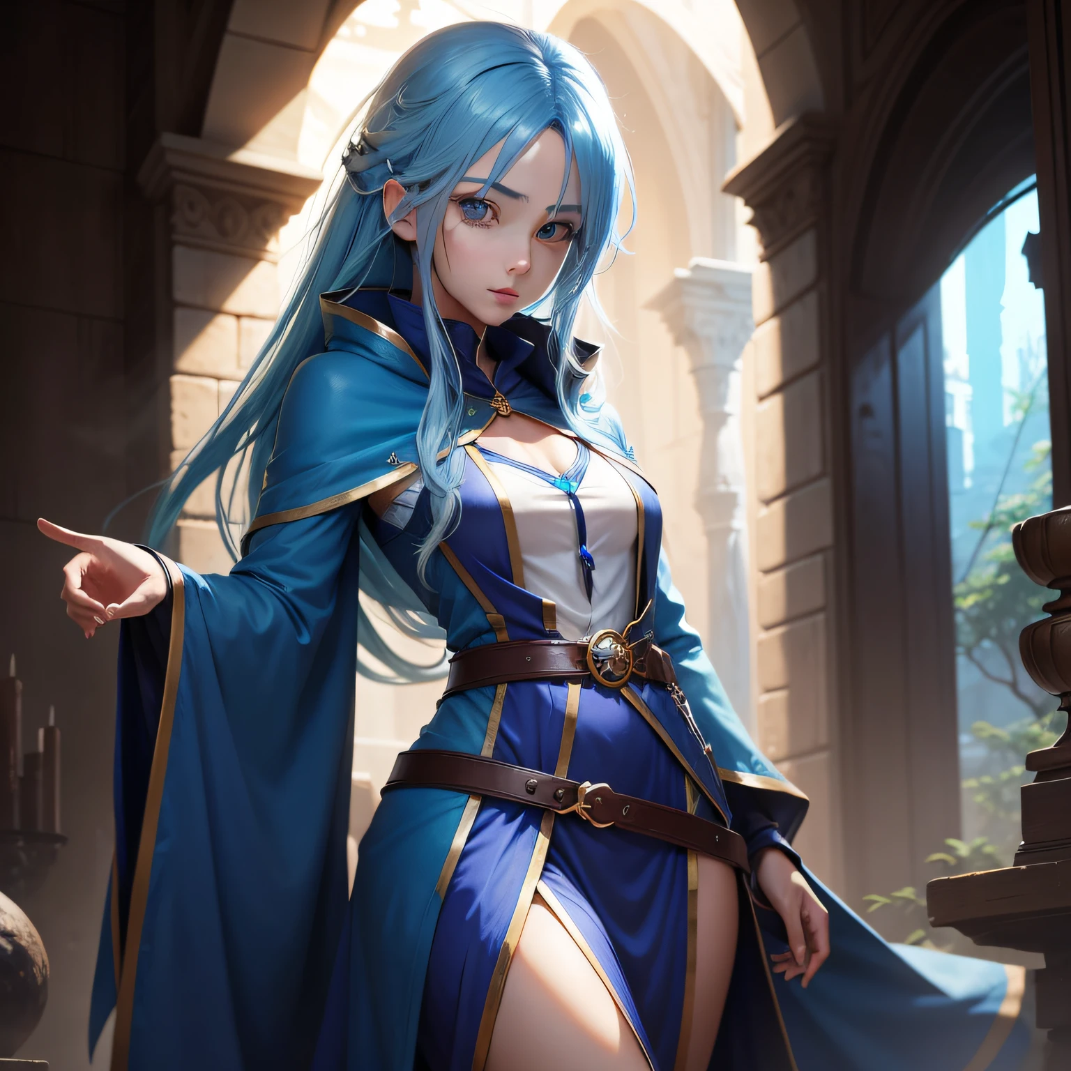 blue  hair，mages，Kizi