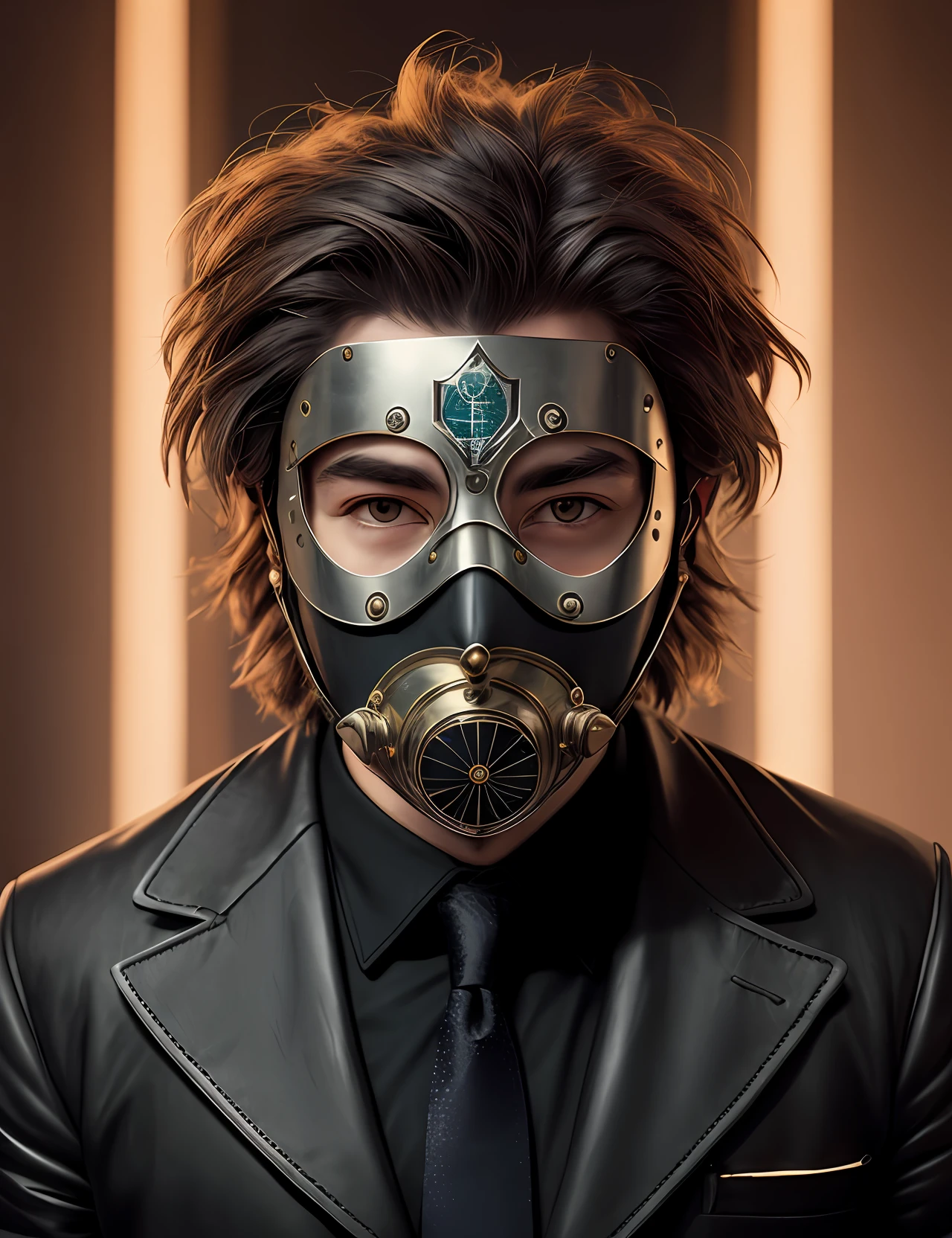 Create a guy wearing the anonymous mask with multiple numbers