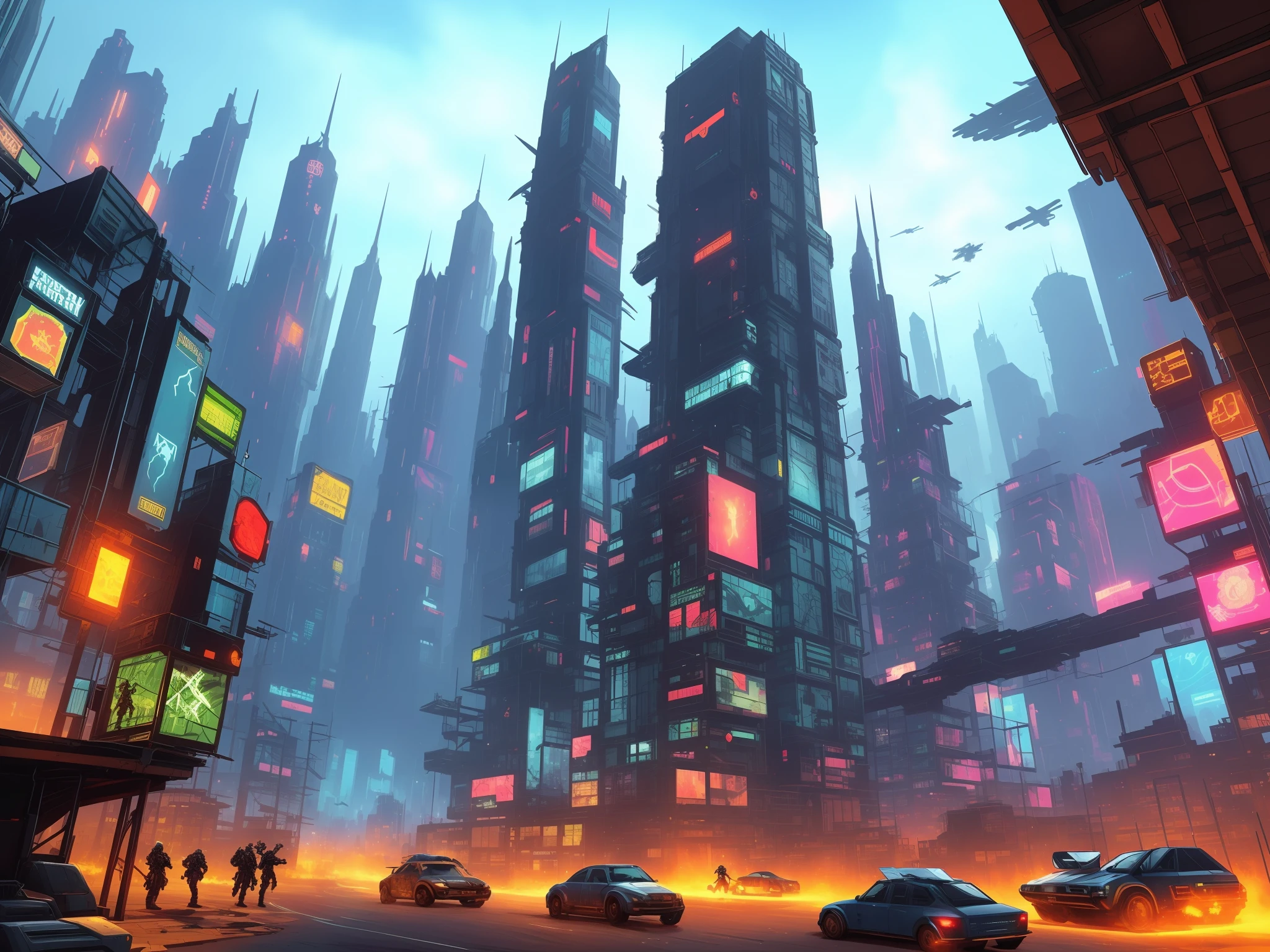 Mercenary City,cyber punk perssonage,Doomsday wind,