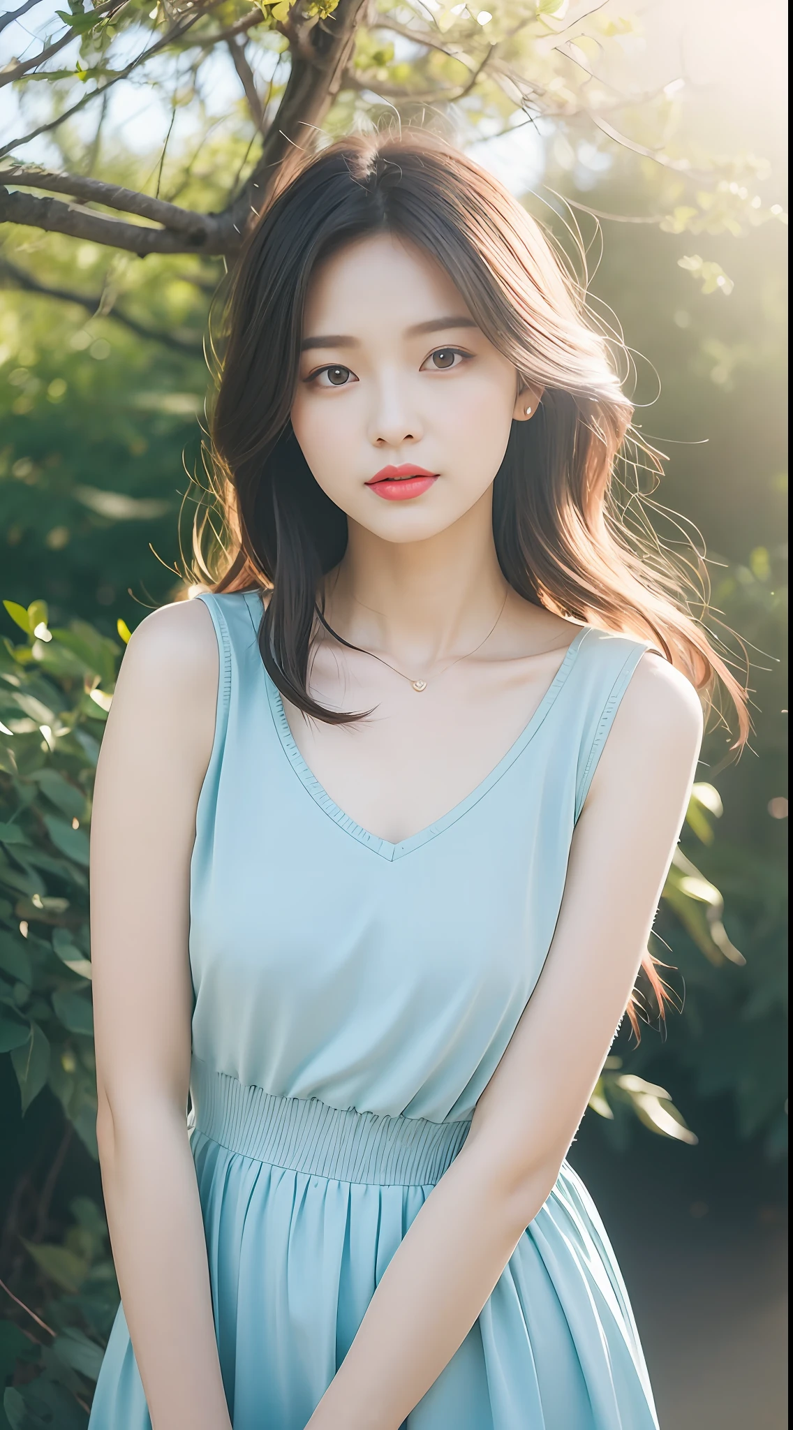Photo of a Beautiful Korean kpop idol Woman,  simple nostalgic, nice spring afternoon lighting, (professional iphone photo)