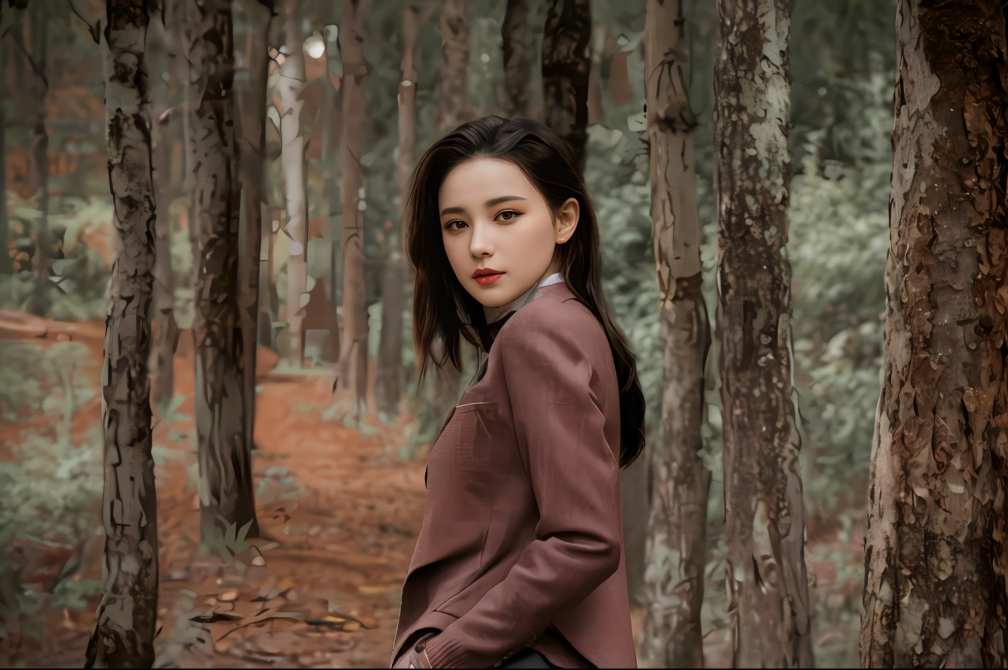 best quality, masterpiece, 1girl, Beautiful face, (photo realistic:1.3), rim lighting, (high detailed skin:1.2), 8k uhd, dslr, high quality, high resolution, 4k, 8k, Bokeh, absurdres, best ratio four finger and one thumb, (realistic:1.3), cute 1girl, wearing black formal blazer, medium breasts, short skirt,