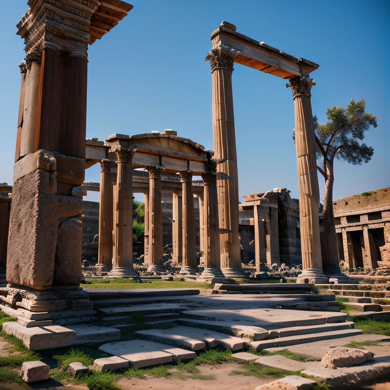 Ancient City of Izmir ((Best Quality)),((high detailing)),((Realistic,)) A clear day  、(Raw photography)、(realisitic)、(photoRealstic:1.50)、、Ruins of Western-style architecture、Western-style temples、Ruins of a Western-style church、Ruined Temple、Ruined Temple Room