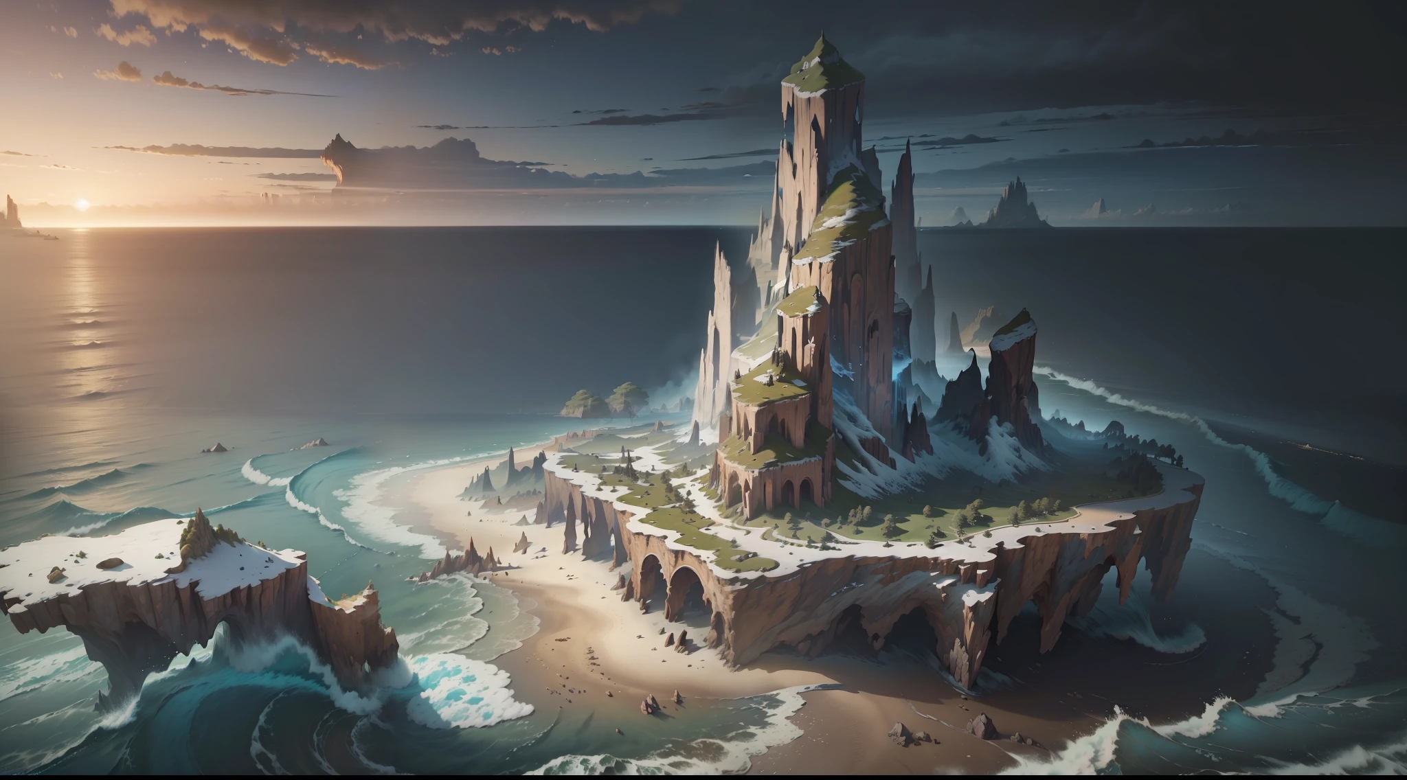 (((best quality))), (((masterpiece))), super fine photo, landscape picture Unreal Engine 5 8K UHD of ocean landscape, dark twister on ocean surface, fantasy genre, unified 8k wallpaper, hyper detailed, sharp focus, dynamic picture