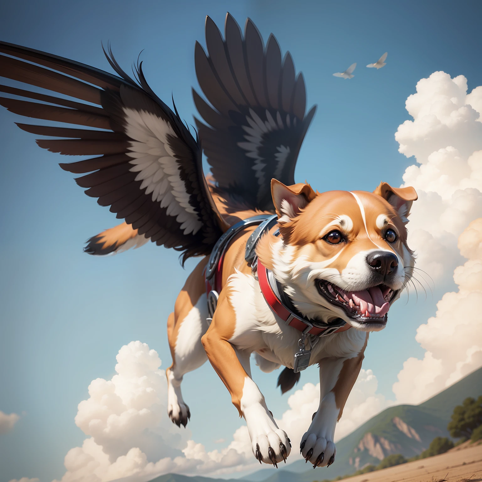 HD realistic flying dog