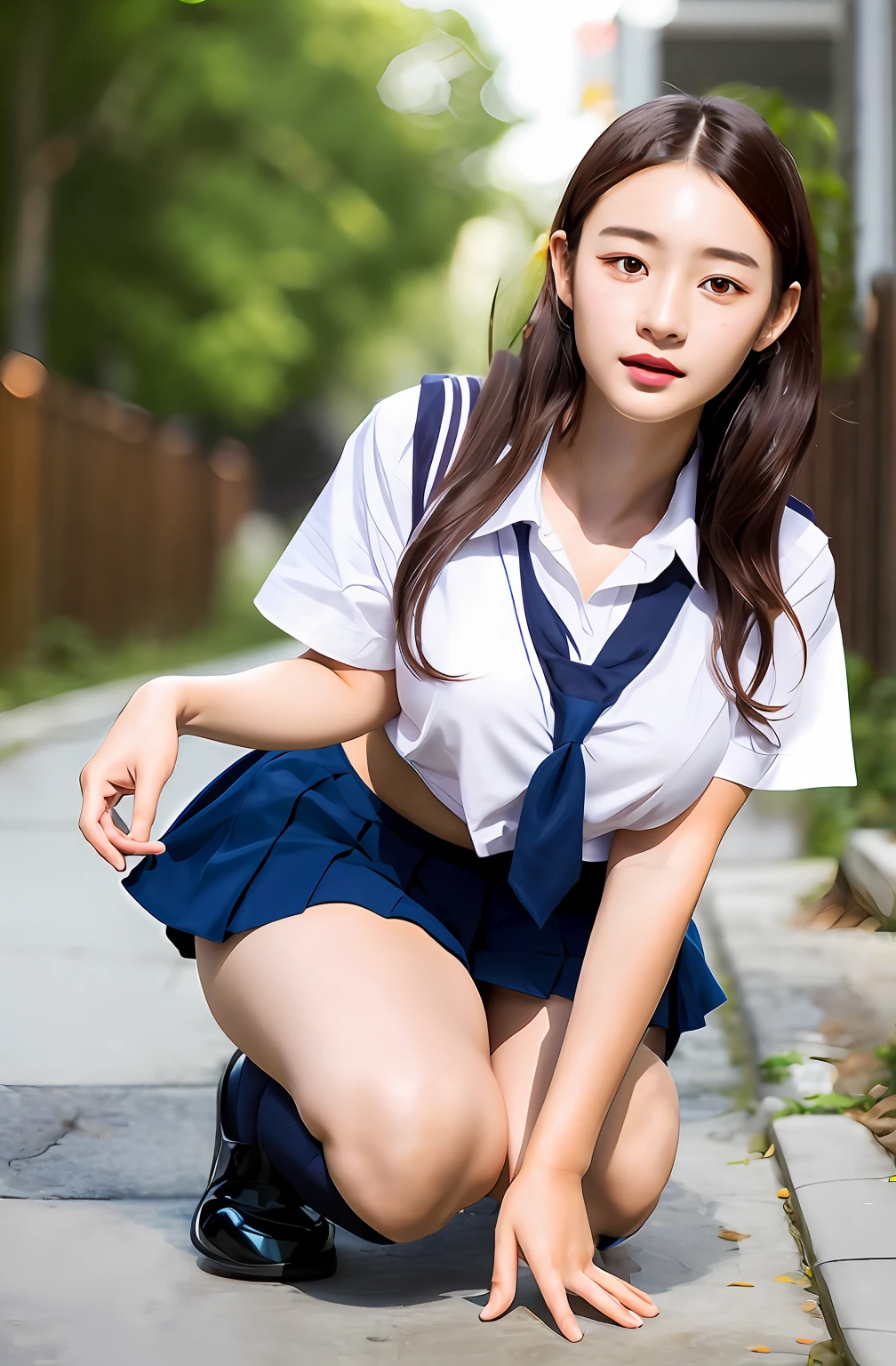 young beautiful asian girl,16 years old,photo realistic,high quality
