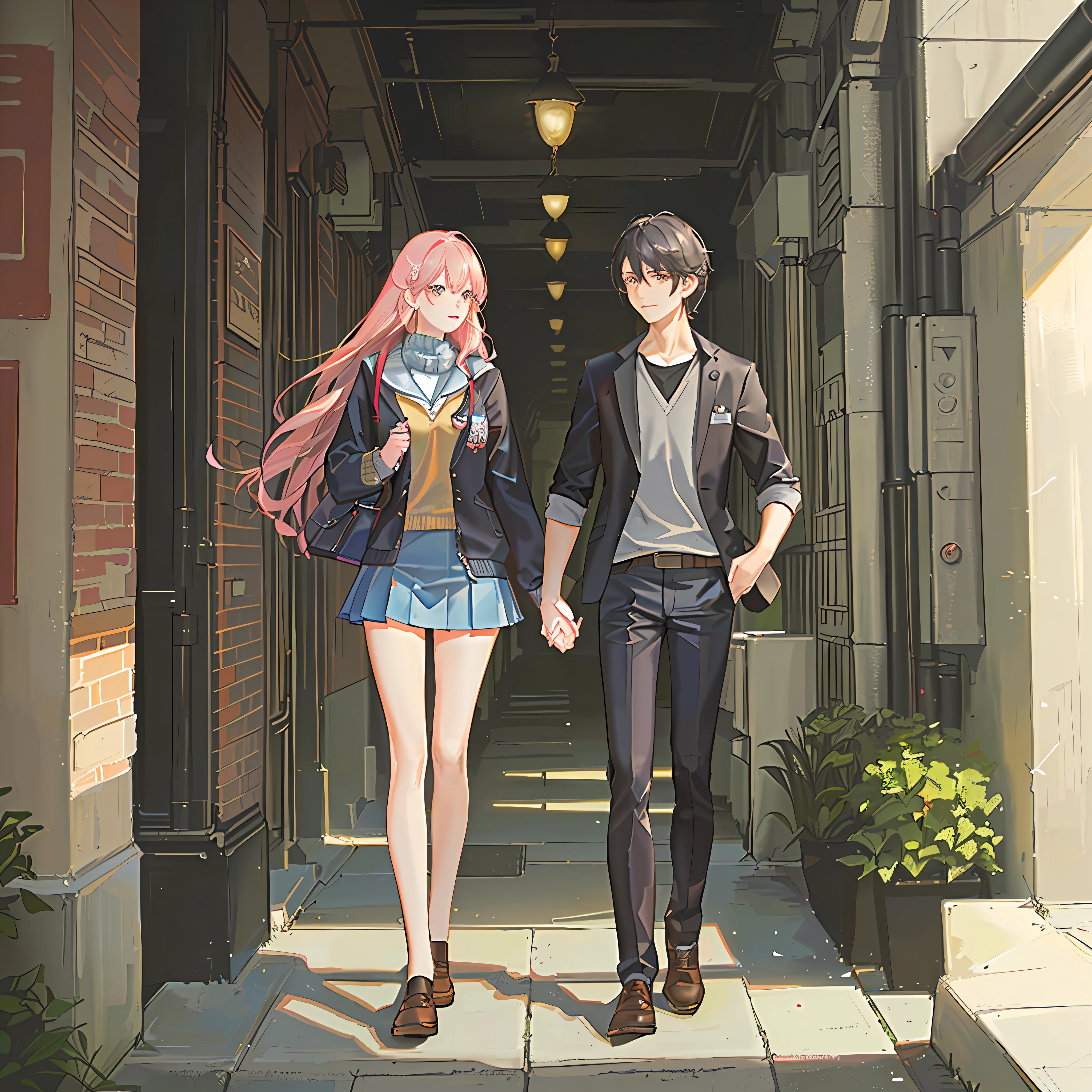 Two-dimensional campus style: a man and a woman