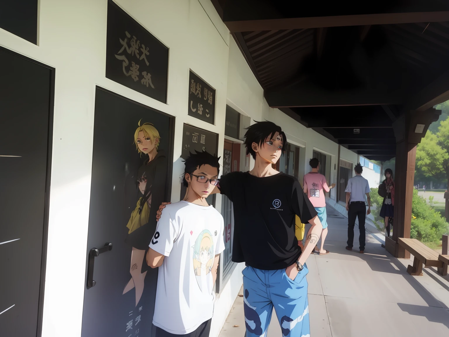 Anime style，Highlight the friendship between two people