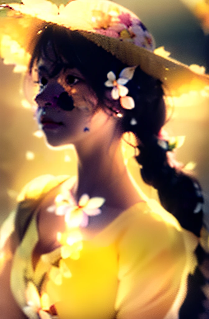 (extreme close up:1.5), (face focus:2),(Style of ???? ???:1.5),
((side face:2)),(1girl surrounded by soft_light:1.5), (backlighting:1.8), (lighting),(flowing fabric:1.3), ((Floral_summer_dress:1.5),(Straw_hat:1.3)),
(masterpiece), realistic, HDR, highly detailed, 8k, raw photo,
ambient occlusion, natural, harmonious composition, warm tones, fine art photography,