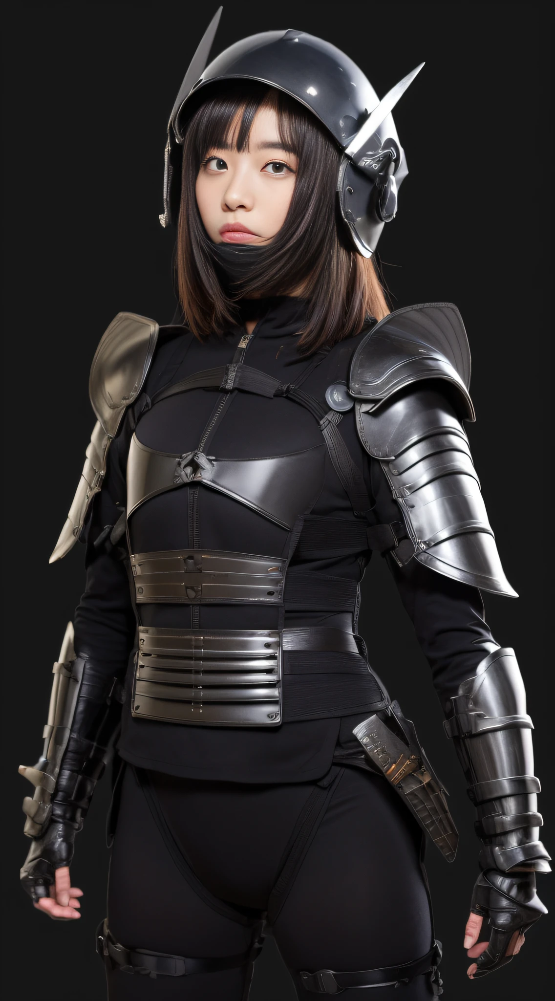 (8K High Quality Masterpiece、1 sexy woman G cup:1.3、Black perspective:1.1、hyperdetailed face、二重まぶた、Transparent underwear、Stroking chest、Open legs)、Wearing a helmet、chest protrudes、爆乳、see -through、The bikini、Cosplay、highleg、samurais、armor、s Armor、knifes、Japan helmet、Armoured pocket、Kabuto Celebration