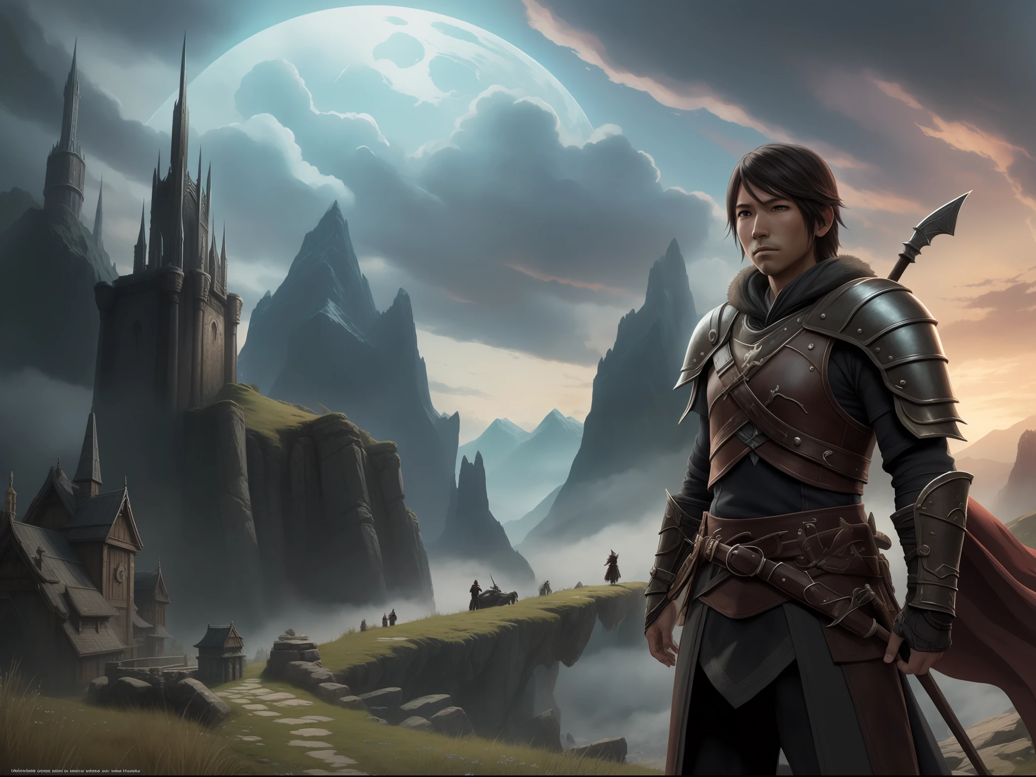 Skyrim, fantasy art, akihito yoshida, yoshitaka amano, hayao miyazaki, kawaii, anime character, anime