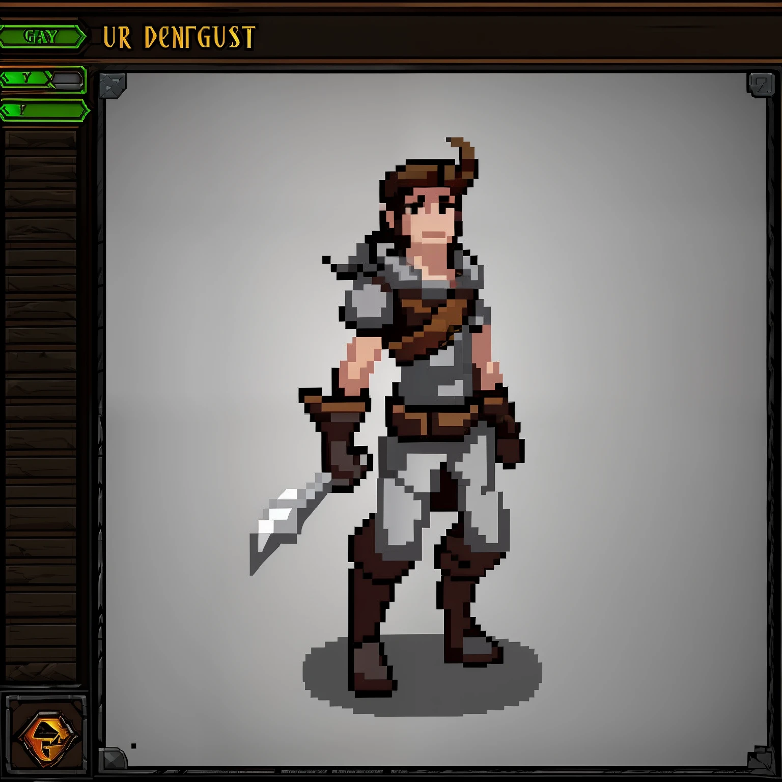 Default icon of a chest guard facing forward for character equipment in a game UI for dungeons and dragons game, grey on grey
