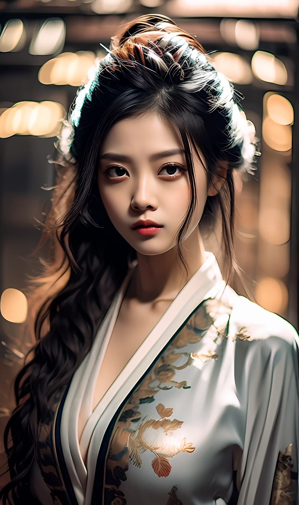 best quality, masterpiece, highres, wuxia 1girl, china dress, super Beautiful face, super beautiful eye, super beautiful hair