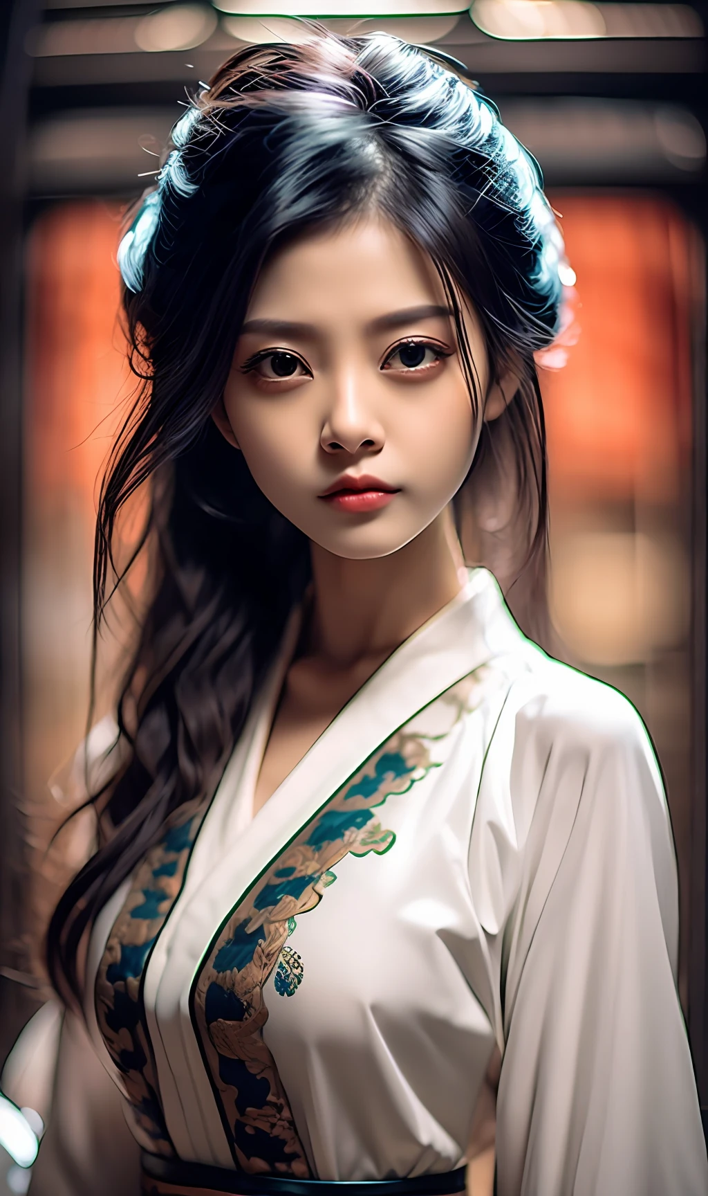 best quality, masterpiece, highres, wuxia 1girl, china dress, super Beautiful face, super beautiful eye, super beautiful hair