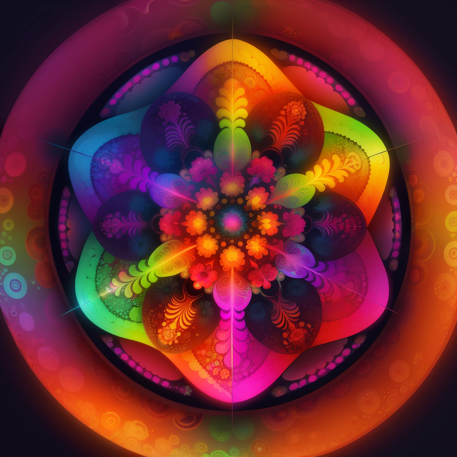computer generated image of a colorful flower with a large center, psychedelic digital art, trippy fractals, fractal algorightmic art, hallucinatory art, psychedelic fractal art, psychedelic fractals, abstract fractal art, fractal art, psychedellic fractals, dmt art, elaborate digital art, digital art ”, digital art”