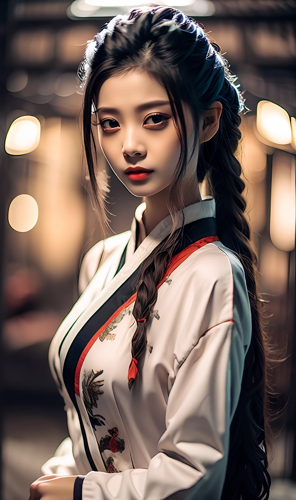 best quality, masterpiece, highres, wuxia 1girl, china dress, super Beautiful face, super beautiful eye, super beautiful hair