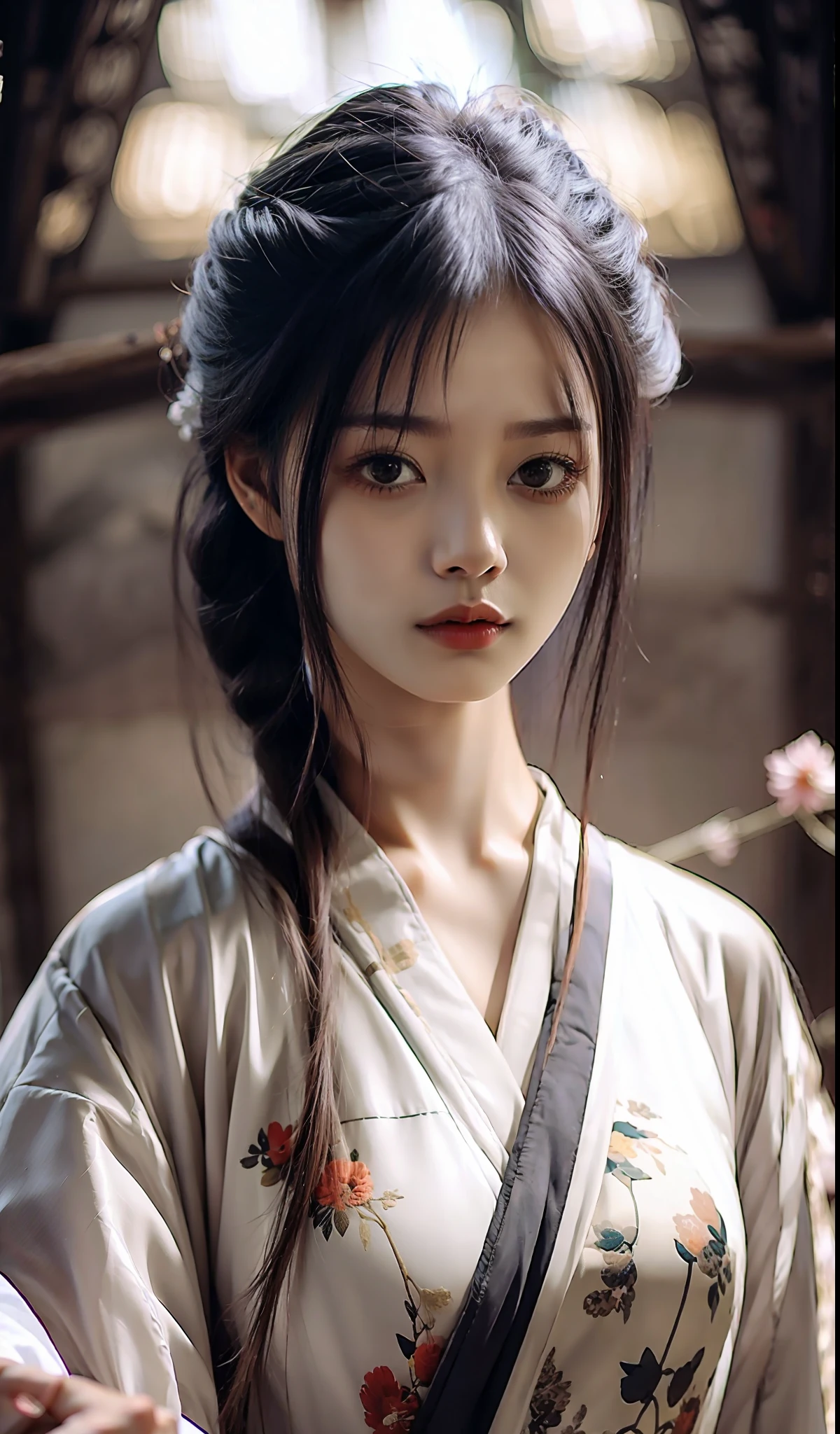 best quality, masterpiece, highres, wuxia 1girl, china dress, super Beautiful face, super beautiful eye, super beautiful hair