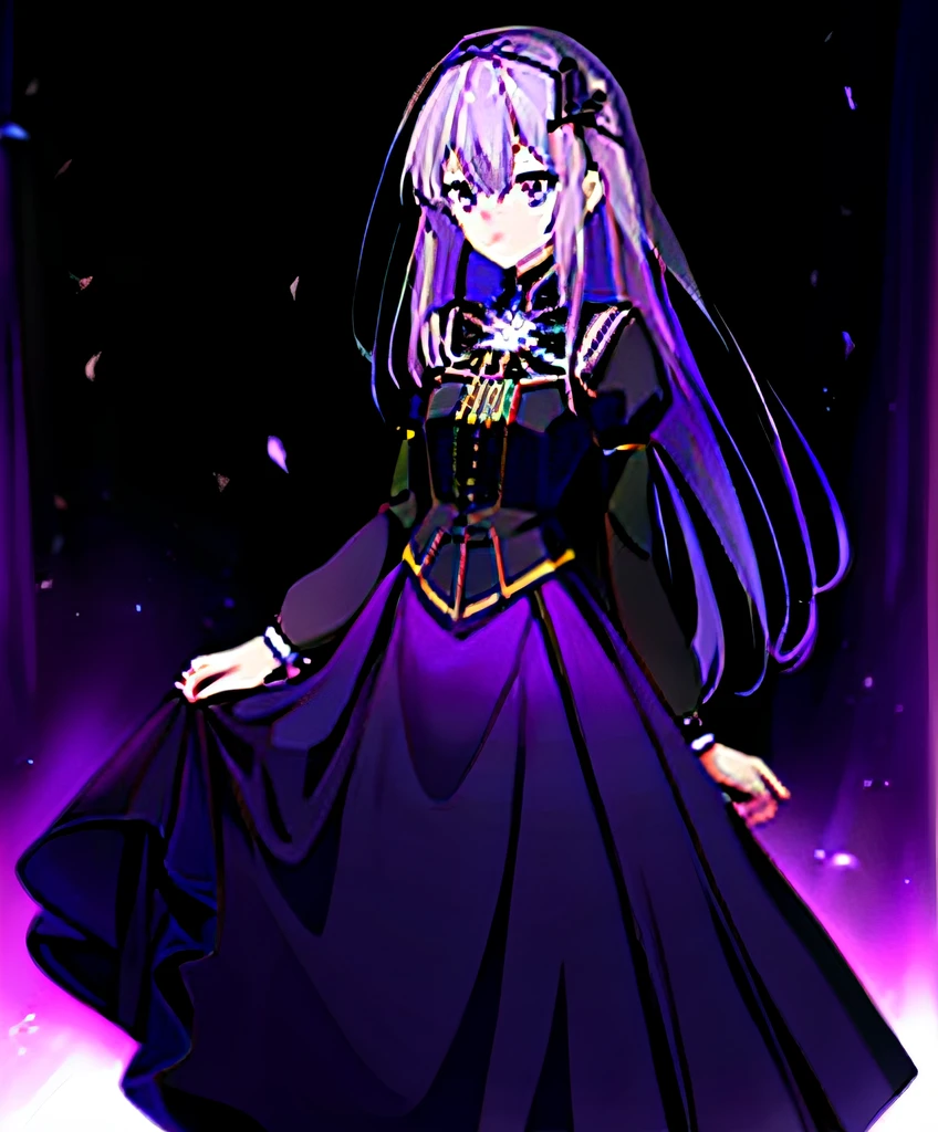 satella, 1girll, Solo, Aura, light yarn, purple_Eyes,