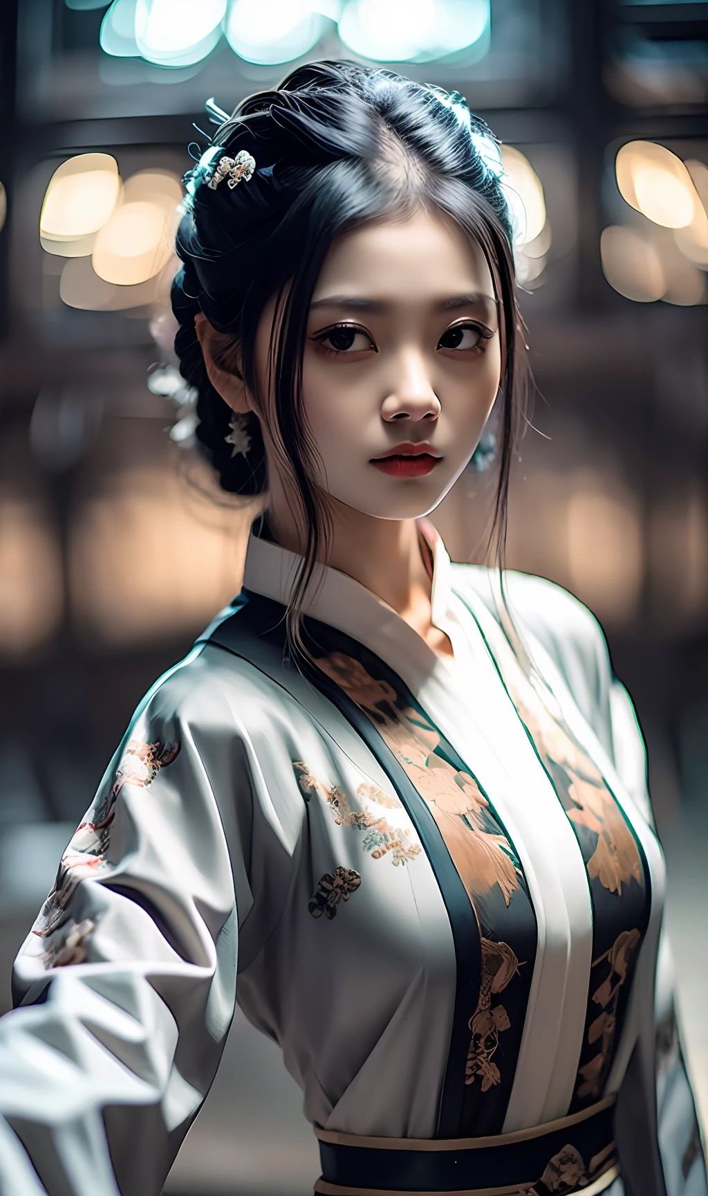best quality, masterpiece, highres, wuxia 1girl, china dress, super Beautiful face, super beautiful eye, super beautiful hair