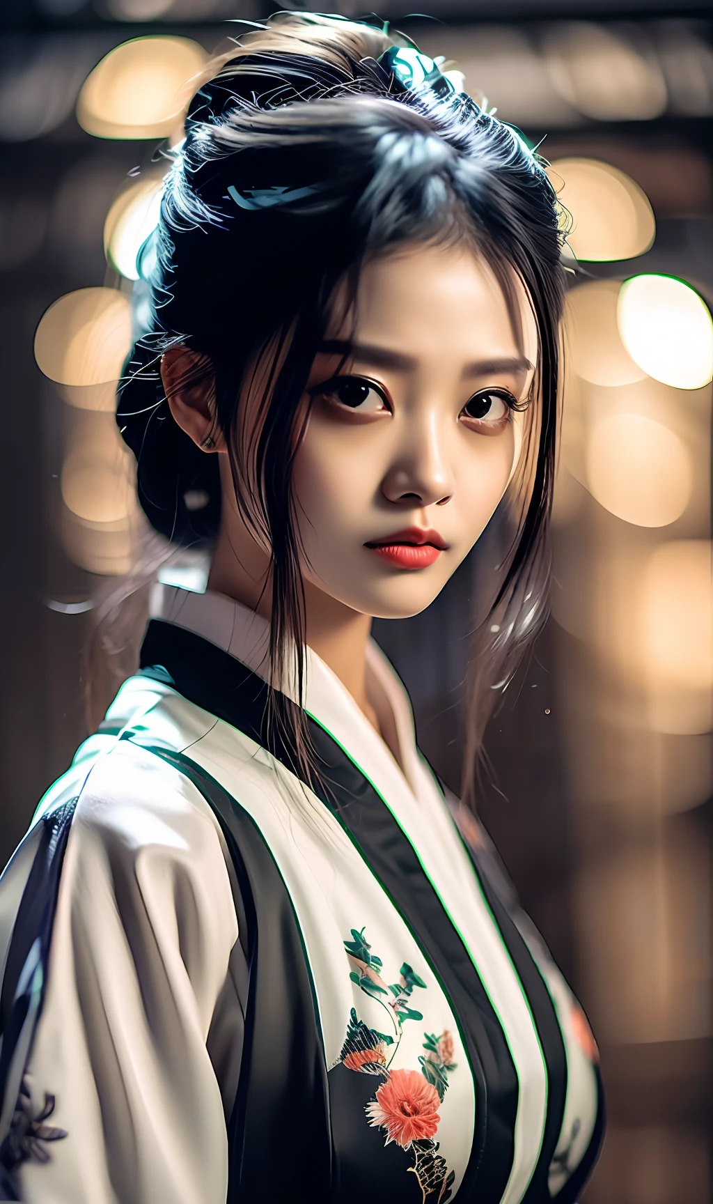 best quality, masterpiece, highres, wuxia 1girl, china dress, super Beautiful face, super beautiful eye, super beautiful hair