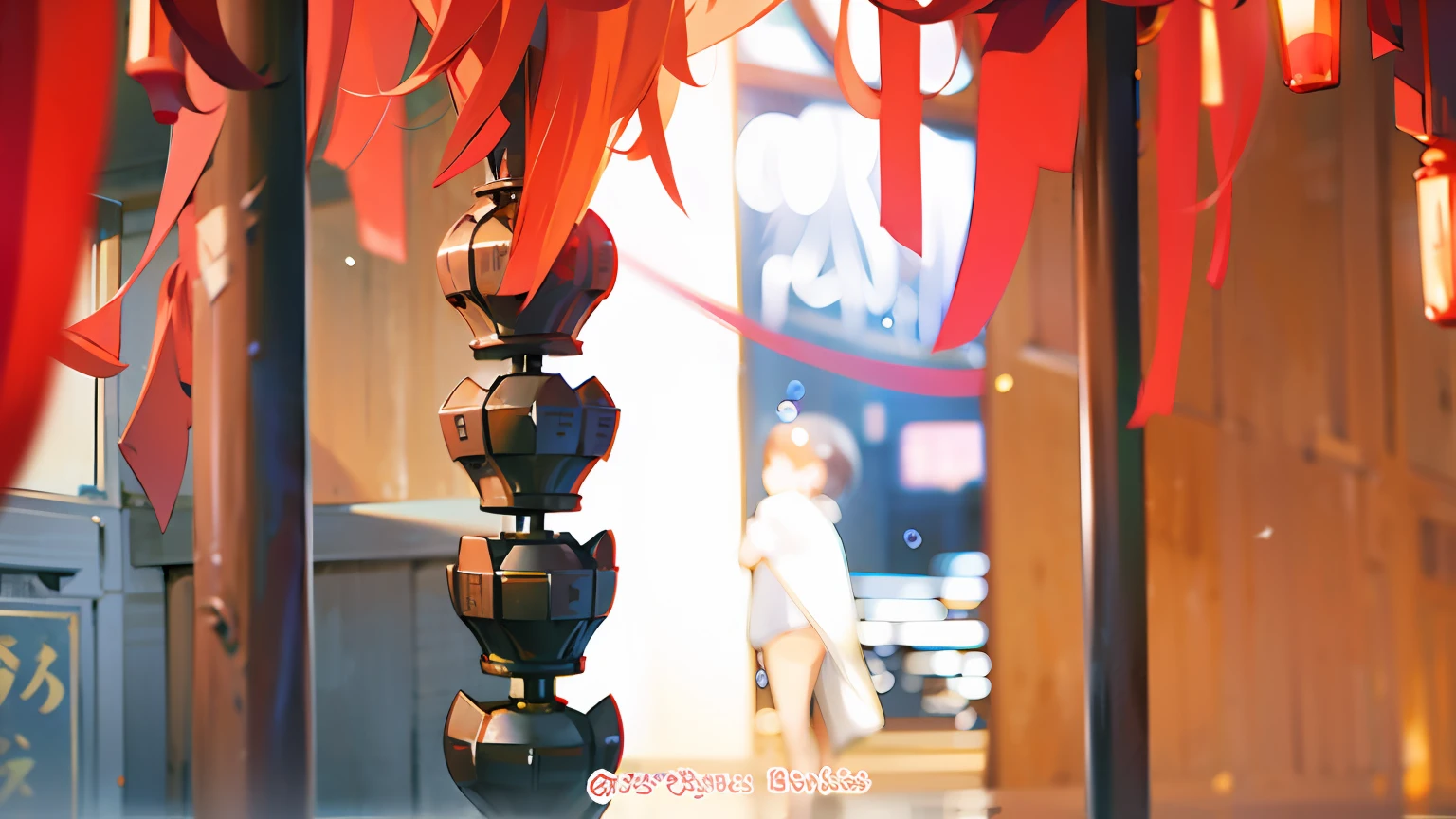 Red ribbons，ancient wind，Blowing in the wind，Know more about the details，Movie lighting