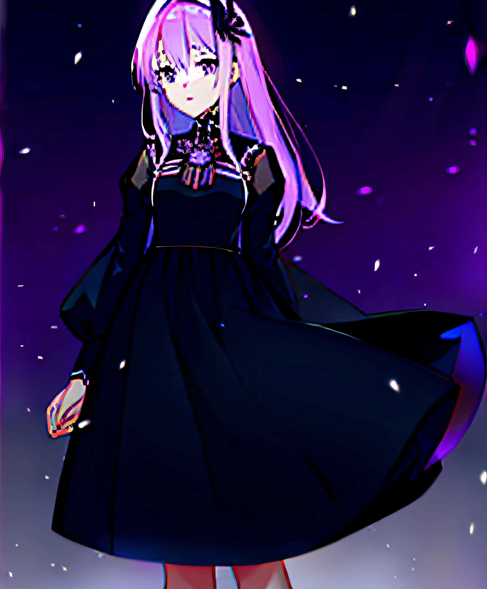 satella, 1girll, Solo, Aura, light yarn, purple_Eyes,