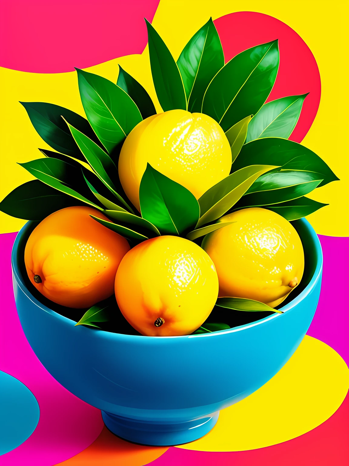 "Imagine uma obra de arte retratando um suculento, mLimao Siciliano colorida, Bright as a rainbow. The Sicilian lemon is the central point of the composition, com suas formas e contornos suaves, convidando os espectadores a apreciarem sua beleza. The color palette is vibrant and lush, with rich and vivid tones that blend harmoniously on the surface of the SICILIAN LEMON Intense reds, laranjas brilhantes, amarelO DOurados, verdes exuberantes, azuis profundos e roxos encantadores criam uma sinfonia de cores que envolvem a fruta. Small details of light and shadow add depth and realism to the image, Making the Sicilian look almost palpable. Through this artistic representation, The Sicilian lemon turns into a symbol of vitality, frescor e alegria, cativando os espectadores e convidando-os a saborear sua beleza colorida." ,Romero Brito