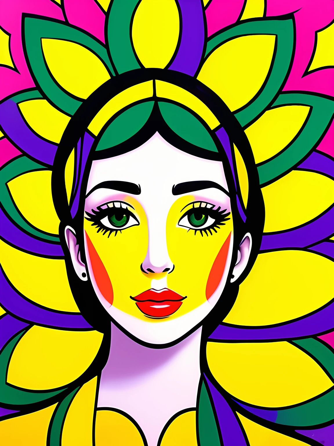 "Imagine uma obra de arte retratando um suculento, mLimao Siciliano colorida, Bright as a rainbow. The Sicilian lemon is the central point of the composition, com suas formas e contornos suaves, convidando os espectadores a apreciarem sua beleza. The color palette is vibrant and lush, with rich and vivid tones that blend harmoniously on the surface of the SICILIAN LEMON Intense reds, laranjas brilhantes, amarelO DOurados, verdes exuberantes, azuis profundos e roxos encantadores criam uma sinfonia de cores que envolvem a fruta. Small details of light and shadow add depth and realism to the image, Making the Sicilian look almost palpable. Through this artistic representation, The Sicilian lemon turns into a symbol of vitality, frescor e alegria, cativando os espectadores e convidando-os a saborear sua beleza colorida." ,Romero Brito