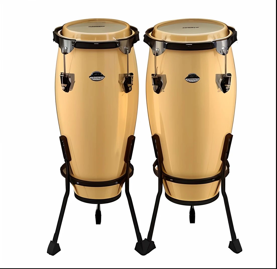 A pair of congases are placed on the shelf, an instrument, 2 bass drums, traditional, wide high angle view, tuning, djelleba, manual,Clean lines