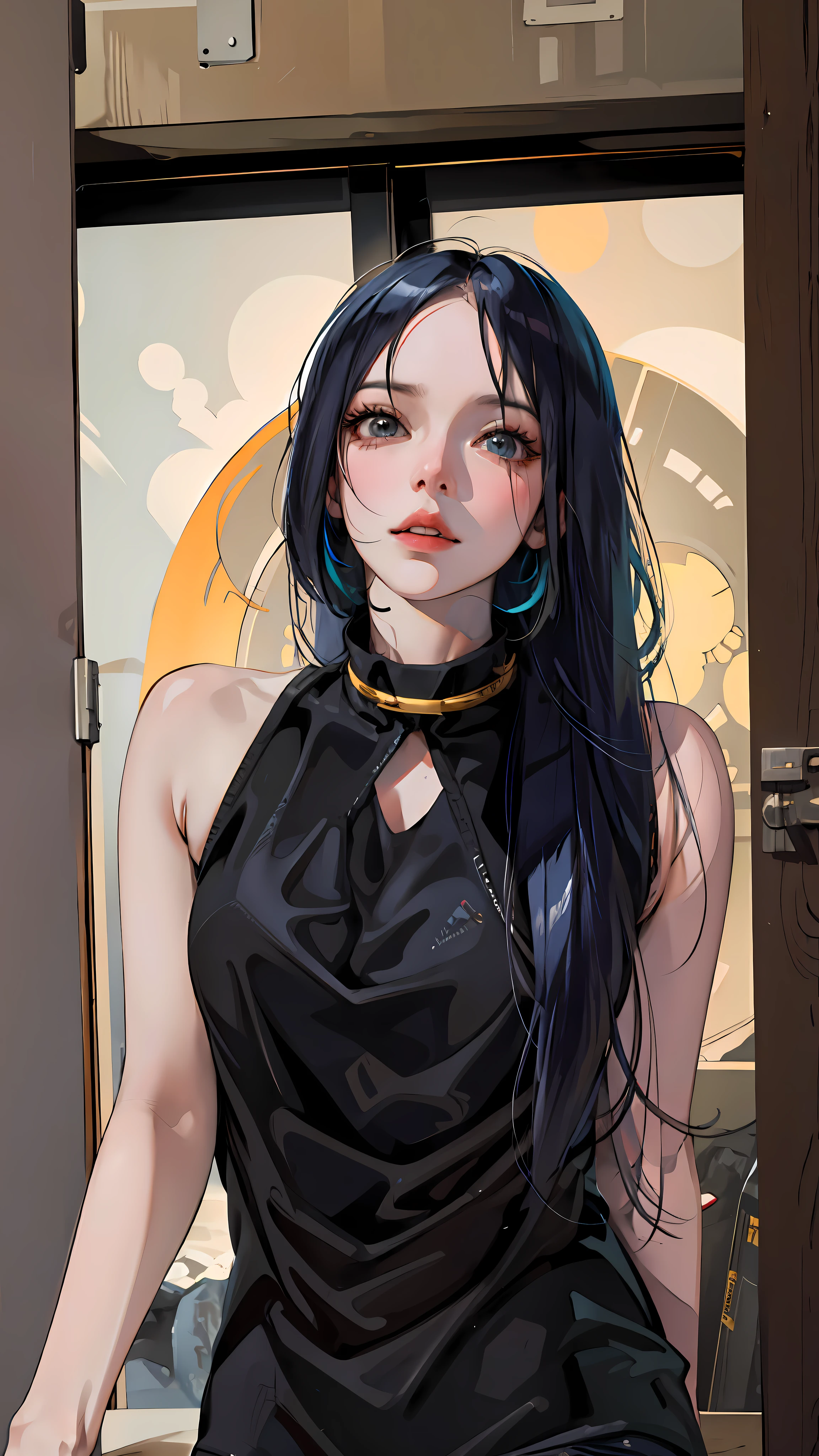 Realistic anime 3 D style, Anime style. 8K, anime realism style, realistic anime artstyle, Photorealistic anime,style of anime4 K, Guviz-style artwork, Casual pose,((tmasterpiece,best qualtiy)),illustratio,Ultra-detailed 8K,Photorealsitic,Clear focus,A highly detailed,Professional lighting,Colorful detailed,Rainbow color BREAK factory super long shot,with light glowing,Complicated details,Shitu-mecha,1girl stands in front of the audience,Bigchest。