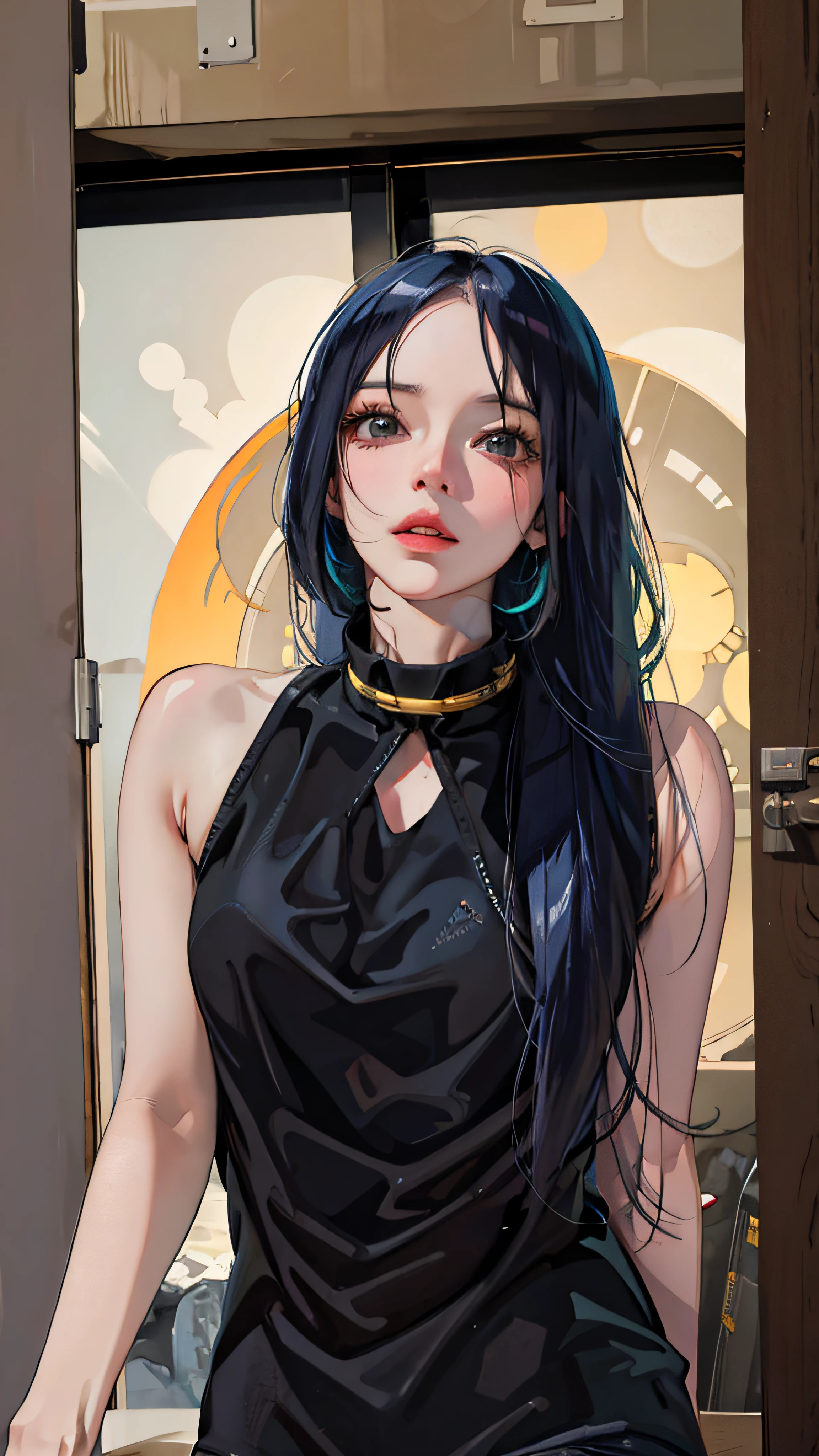Realistic anime 3 D style, Anime style. 8K, anime realism style, realistic anime artstyle, Photorealistic anime,style of anime4 K, Guviz-style artwork, Casual pose,((tmasterpiece,best qualtiy)),illustratio,Ultra-detailed 8K,Photorealsitic,Clear focus,A highly detailed,Professional lighting,Colorful detailed,Rainbow color BREAK factory super long shot,with light glowing,Complicated details,Shitu-mecha,1girl stands in front of the audience,Bigchest。