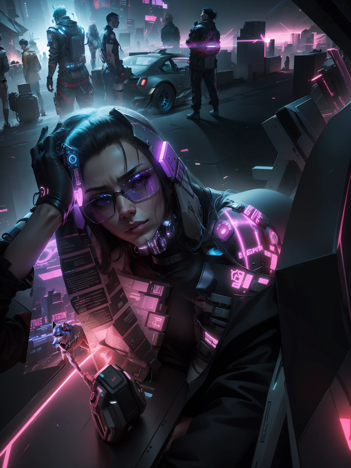 Change background.. Real face.cyberpunk. 8k photo.with dog.anime theme.8k resoulation