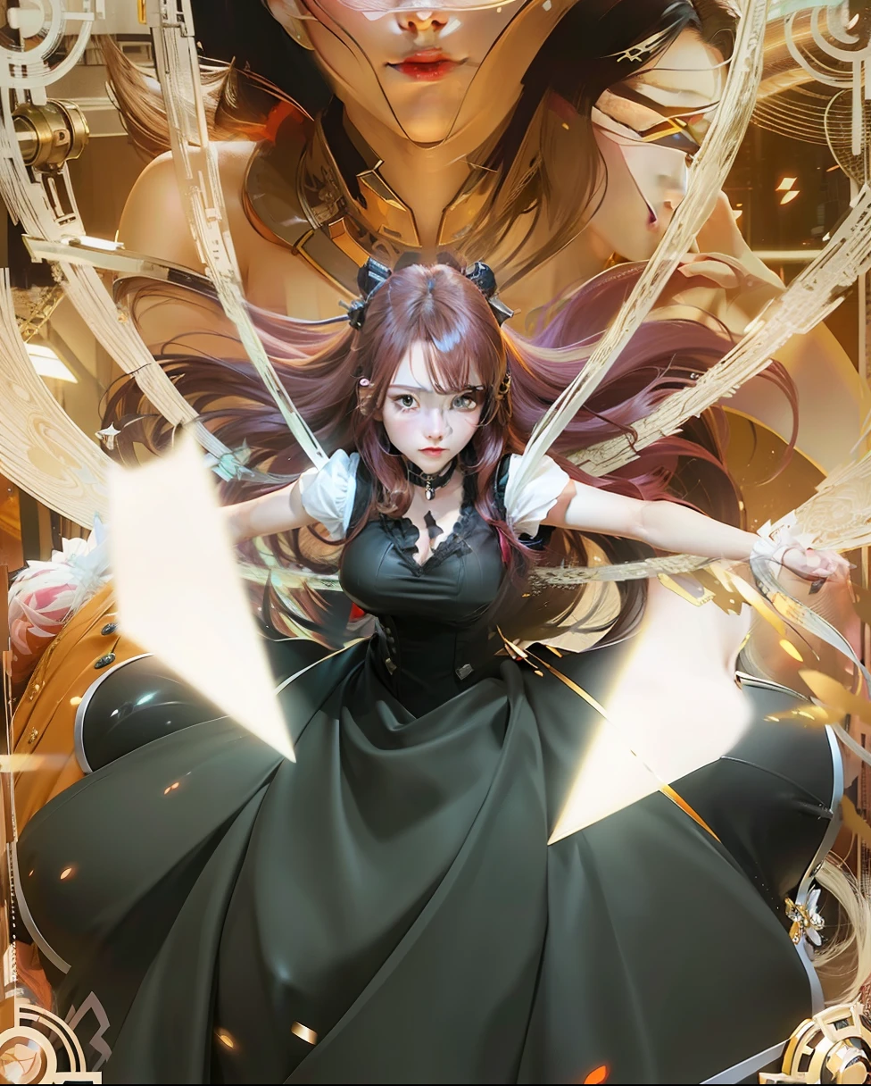 Try Prompts Copy Top quality, 8k, 32k, Masterpiece, close up of a woman in black and red clothes, future anime girl, inspired by Li Shida, cyberpunk anime girl woman, cyberpunk anime girl, female anime character, anime style character, modern cyberpunk anime, cyberpunk anime art, action anime girl woman, detailed anime character art, epic anime style, realistic anime art style, female anime heroine portrait, professional makeup, very big breasted woman, (seductive pose), Sexy, beautiful white face shining, beautiful face, pink cheeks, beautiful lips, porcelain skin, detail intricate, super detailed, super high, highest detailed, high detailed, delicate, incredible detailed, fine detailed, cinematic lighting, top quality, masterpiece, smooth and beautiful, CG , unity, 8k wallpaper, Stunning, fine detail, unity CG wallpaper 8k ultra detailed, large file size, ultra detailed, high resolution, incredible detail, stunning detail, depth of field, oil painting effect in Rembrandt art style, concept portrait art in Stanley Artgerm Lau style, WLOP, trending on Artstation, epic, trend in society, detailed digital painting, very high quality model, yellow hair, long hair, yellow eyes, gray clothes.