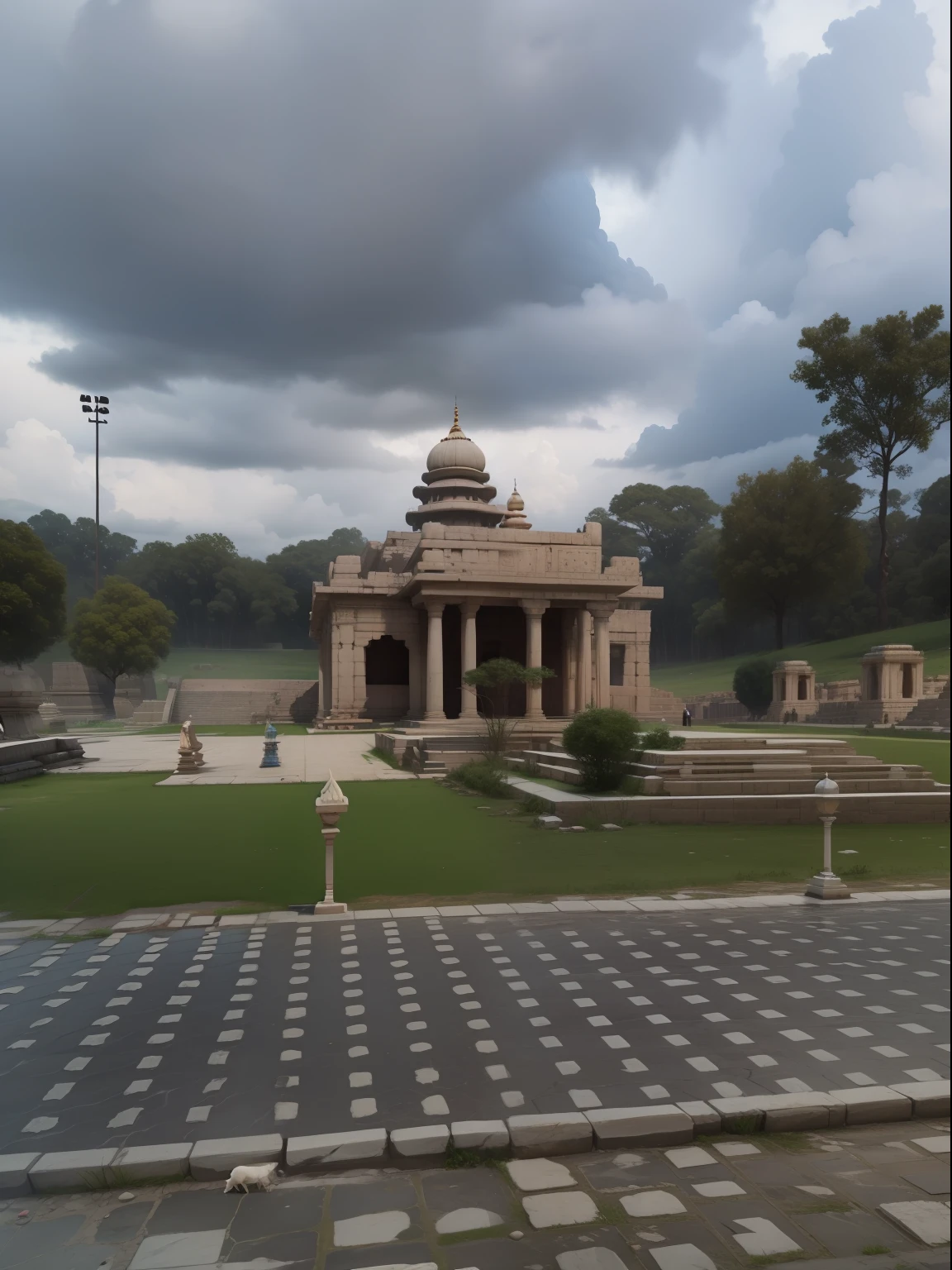 Indian Ram temple generate CGI