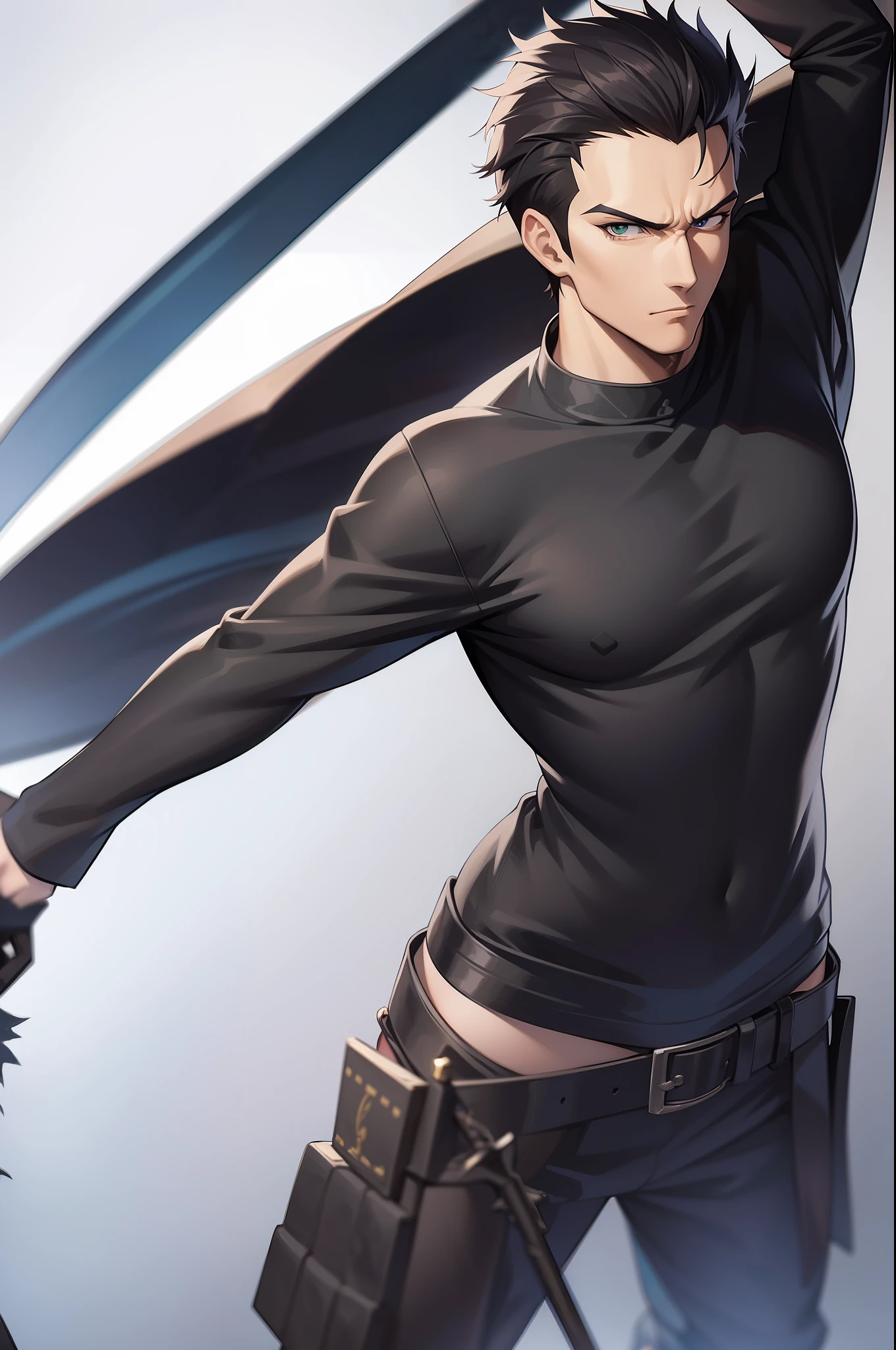 a close up of a person holding two swords in front of a demon, badass anime 8 k, roronoa zoro, handsome guy in demon slayer art, anime wallpaper 4 k, anime wallpaper 4k, 4 k manga wallpaper, anime art wallpaper 4 k, anime art wallpaper 4k, 4k anime wallpaper, anime epic artwork, anime style 4 k